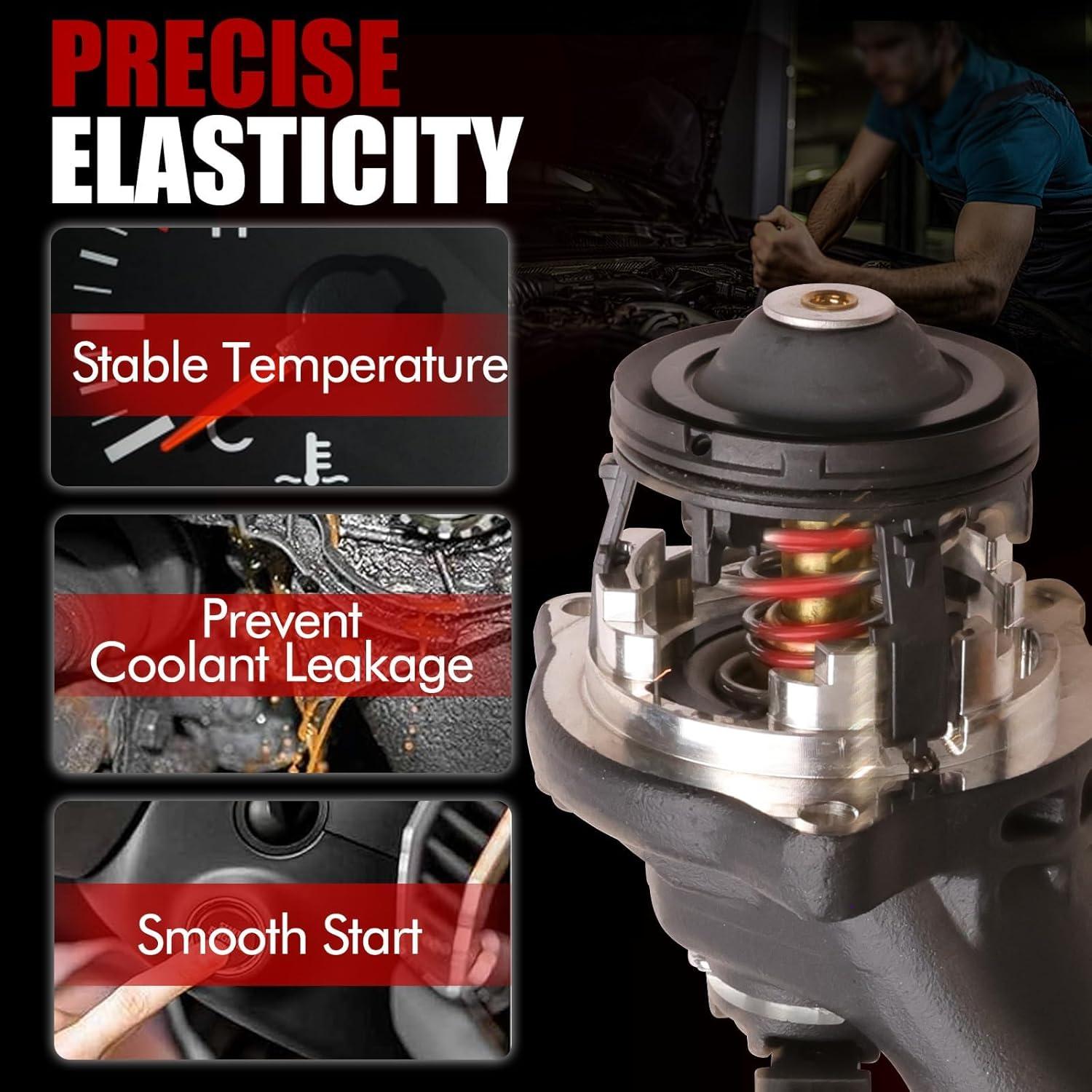 MITZONE Carcasa de Termostato de Refrigerante Aluminio V8 4.7L