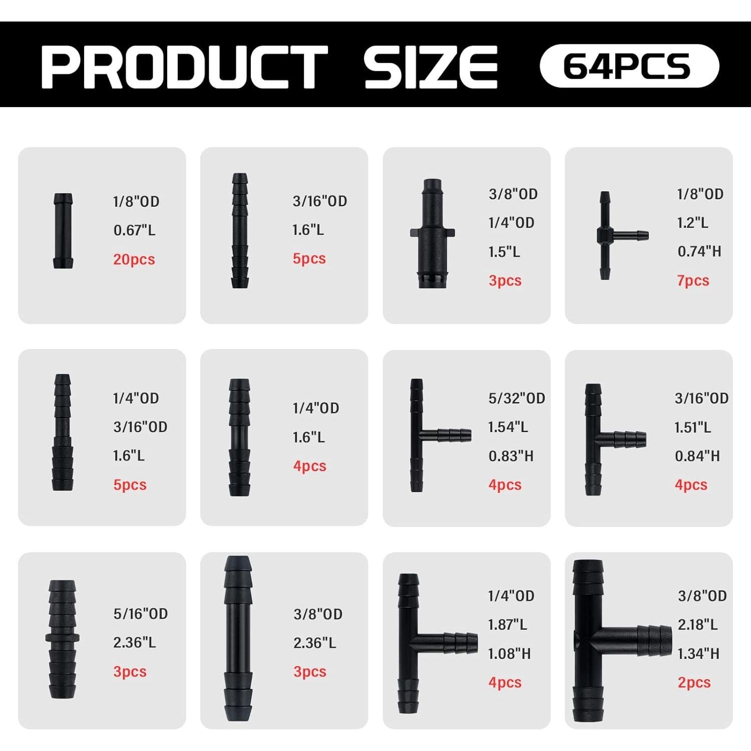 Kit de Manguera de Vacío Automotriz Carleef 6PCS 1.5m Silicona