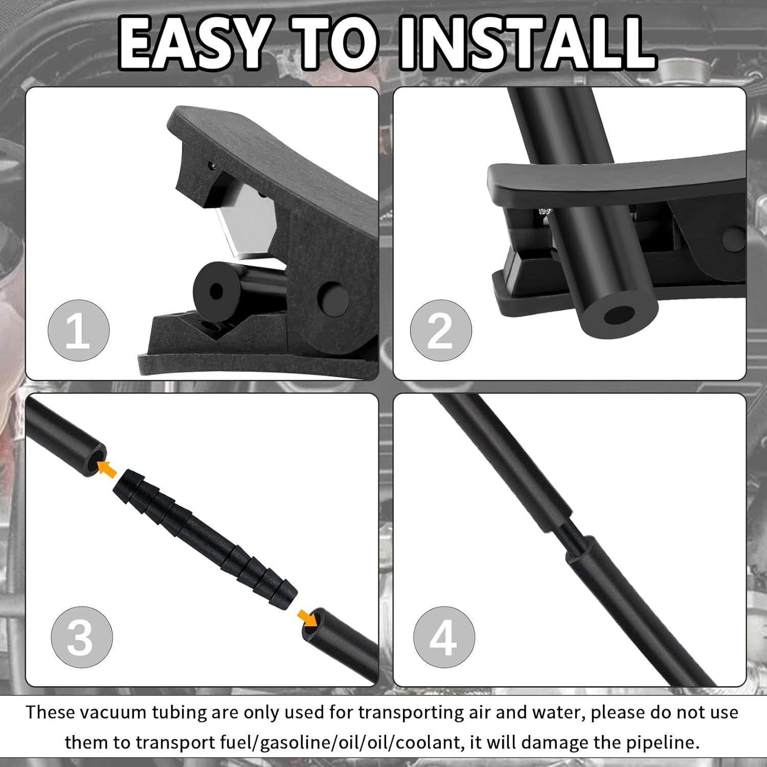 Kit de Manguera de Vacío Automotriz Carleef 6PCS 1.5m Silicona