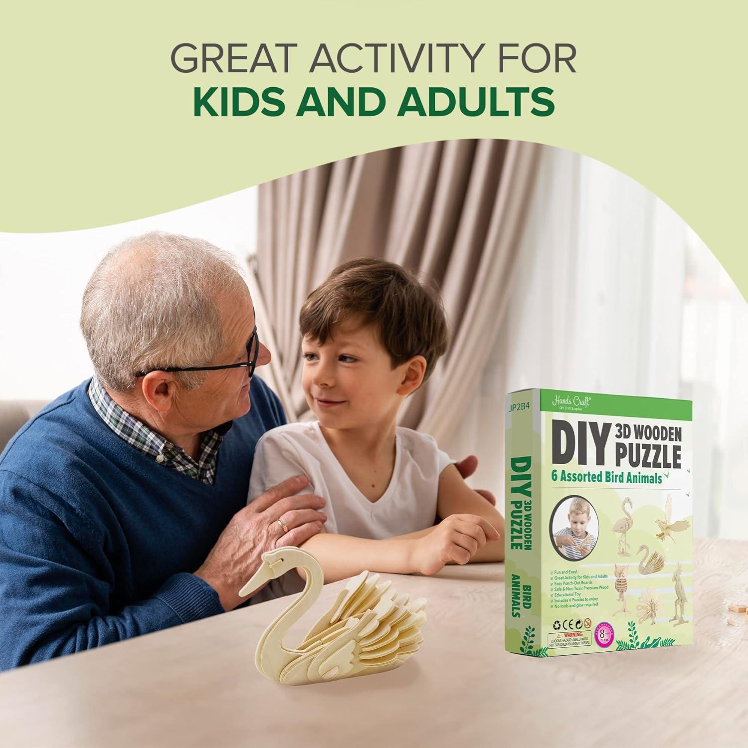 Rompecabezas 3D de Madera - Manos Artesanales - Set de 6 Aves