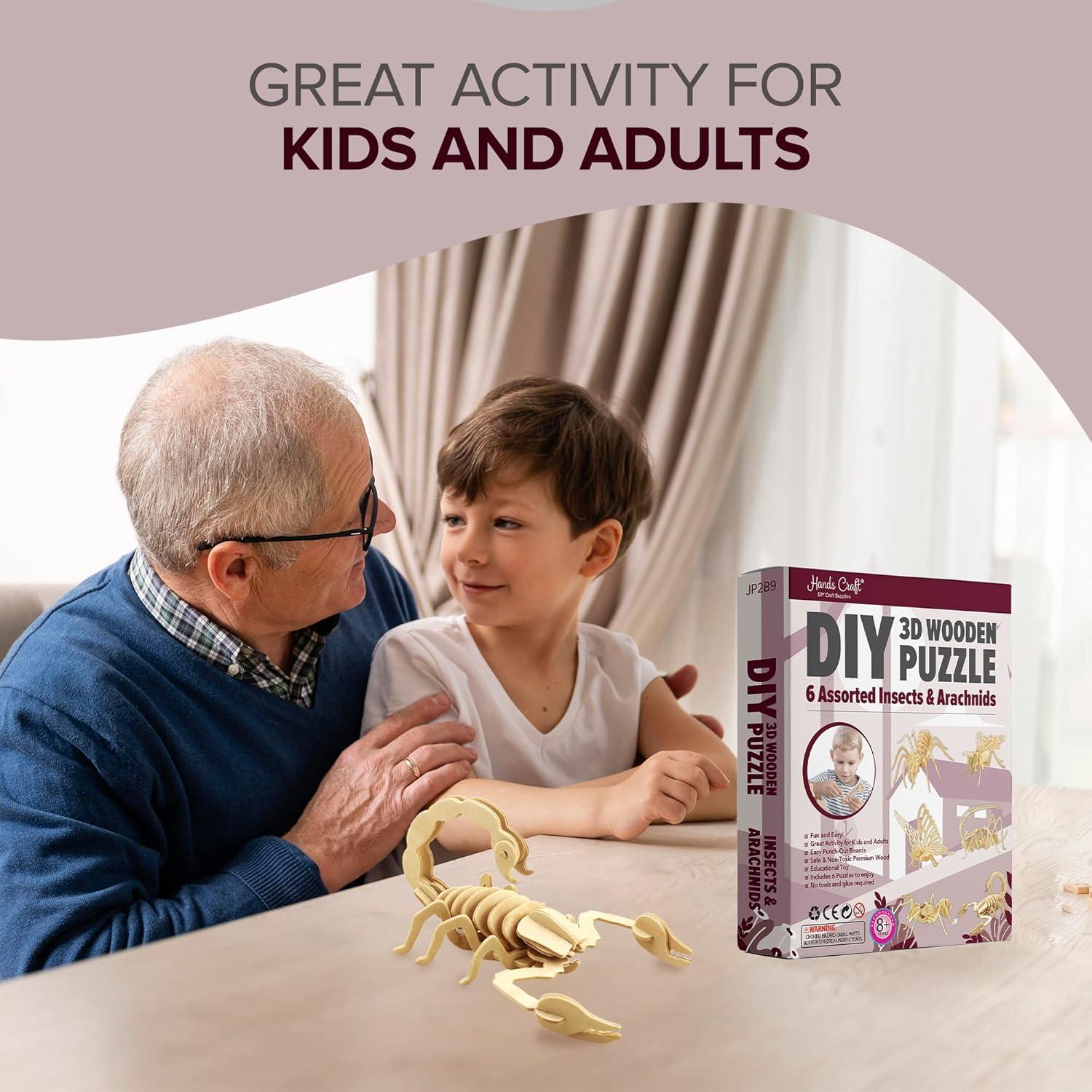 Rompecabezas 3D de Madera - Insectos y Arácnidos - Hands Craft