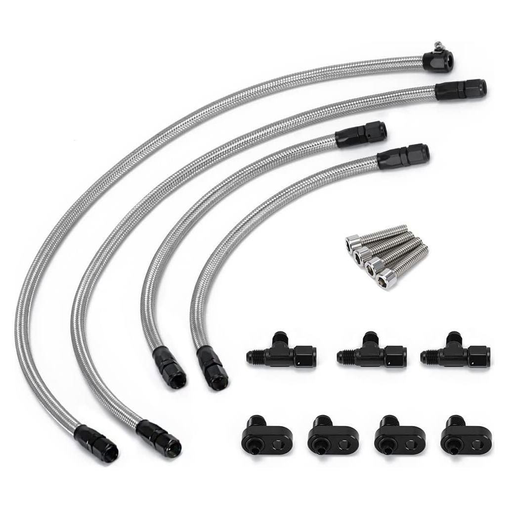 Kit Manguera Ventilación Vapor PTNHZ 4AN Aluminio Nylon Plata