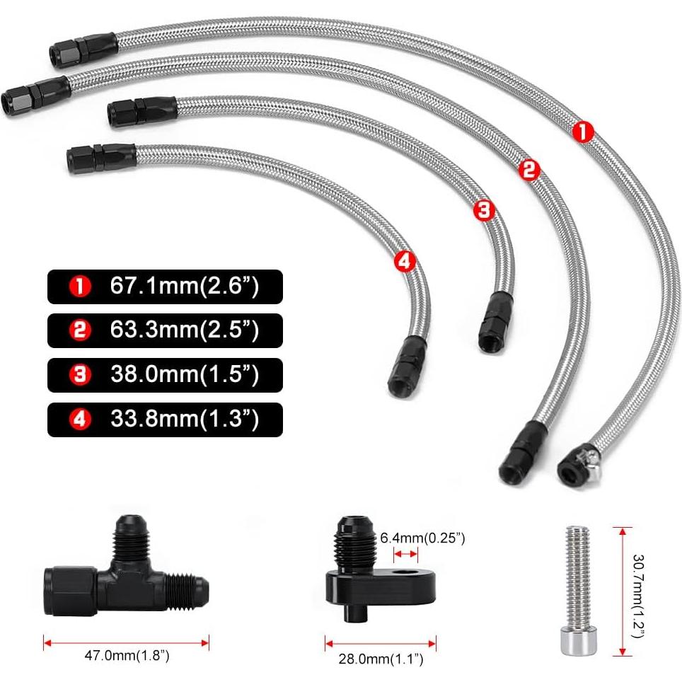 Kit Manguera Ventilación Vapor PTNHZ 4AN Aluminio Nylon Plata