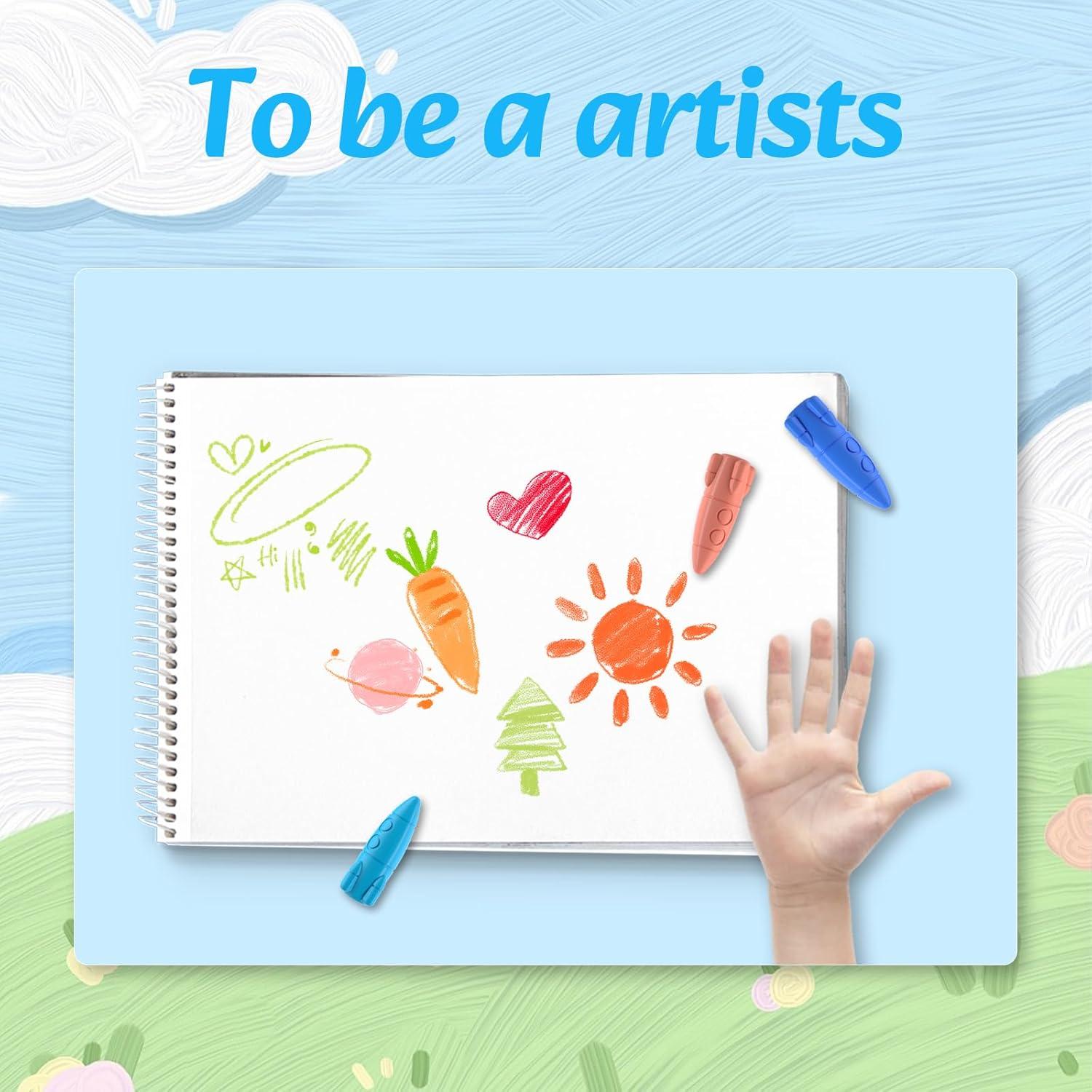 Crayones Lavables JUPITEARTH 12 Colores No Tóxicos