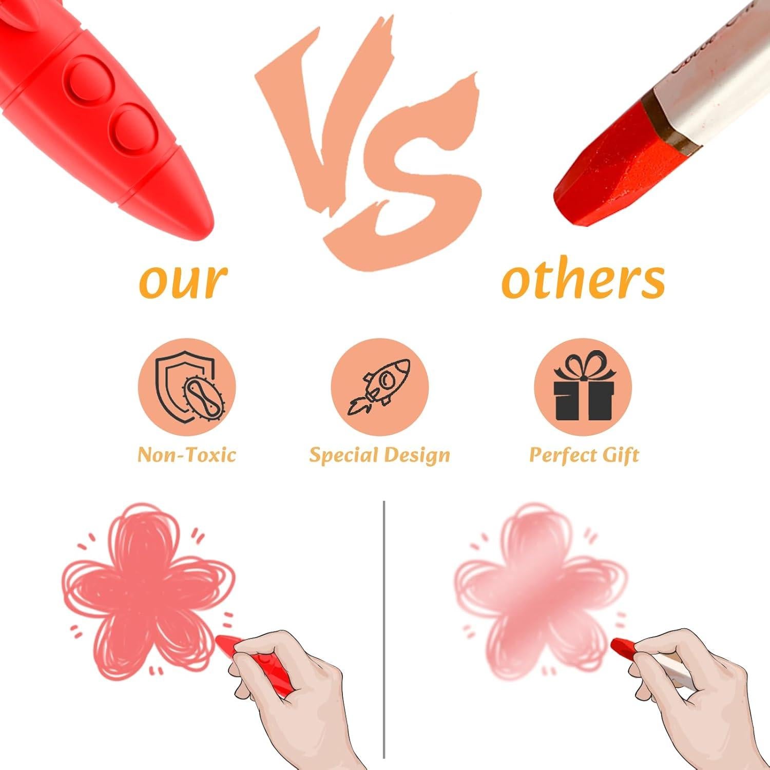 Crayones Lavables JUPITEARTH 24 Colores No Tóxicos