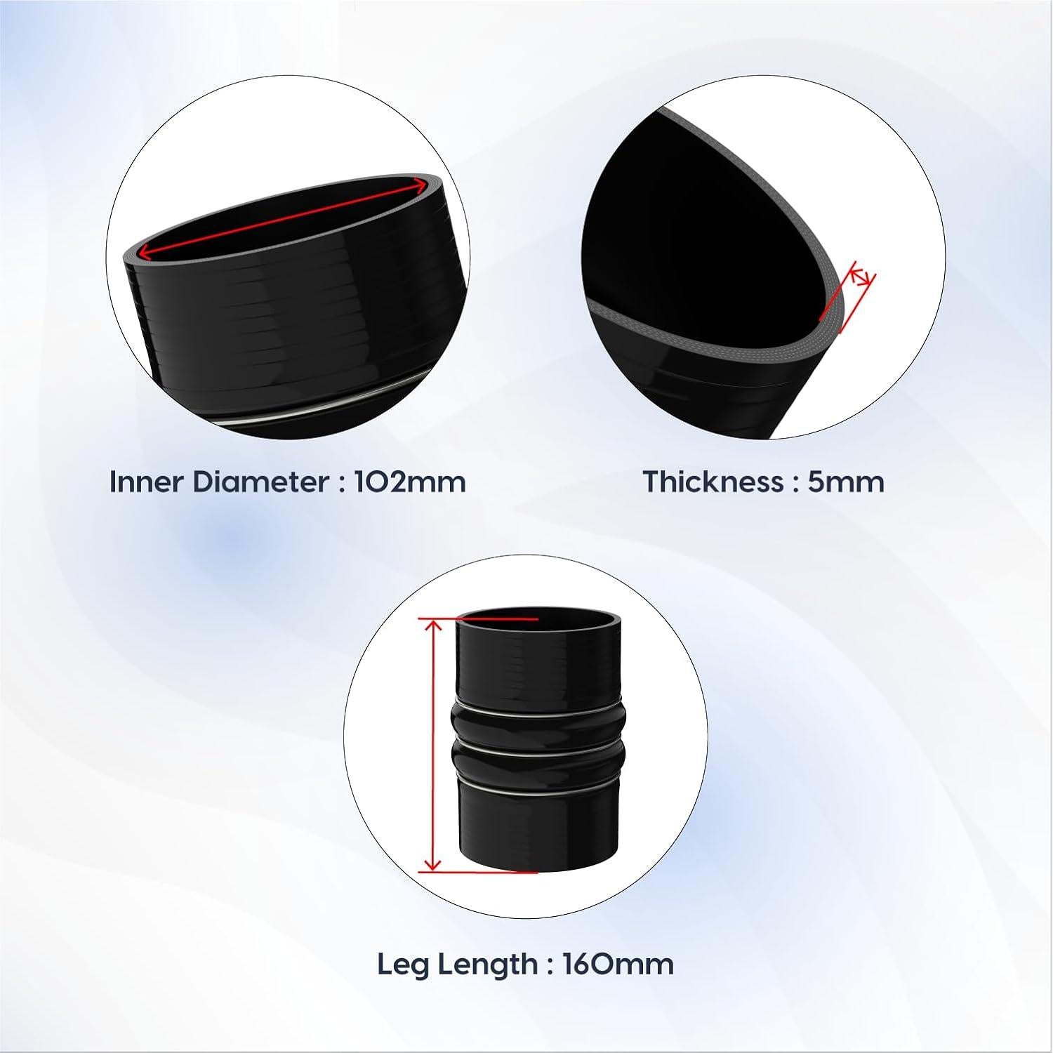 Manguera de Silicona Reforzada Endure 4" (102mm) para CAC