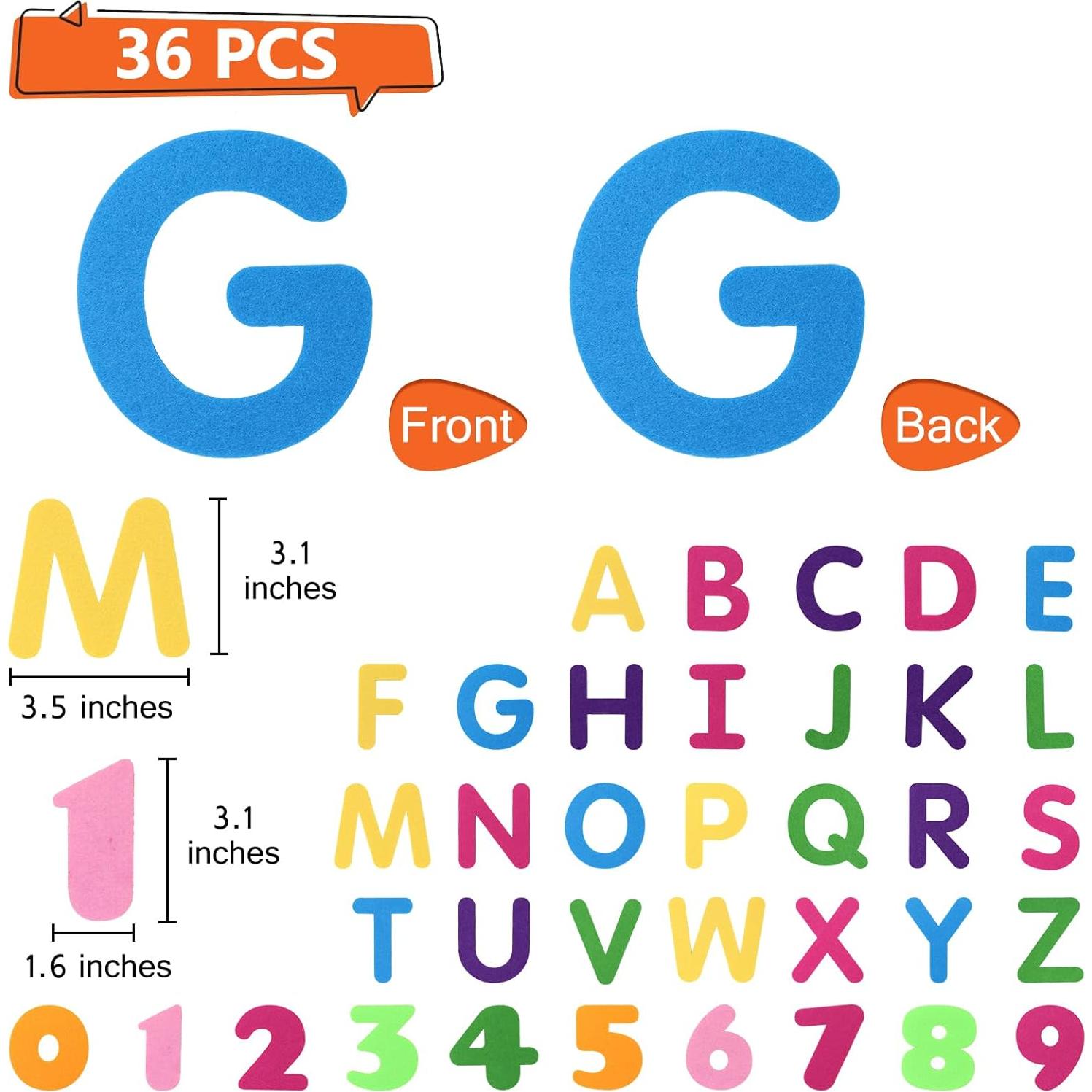 Conjunto de 36 Piezas de Letras y Números BXI para Niños