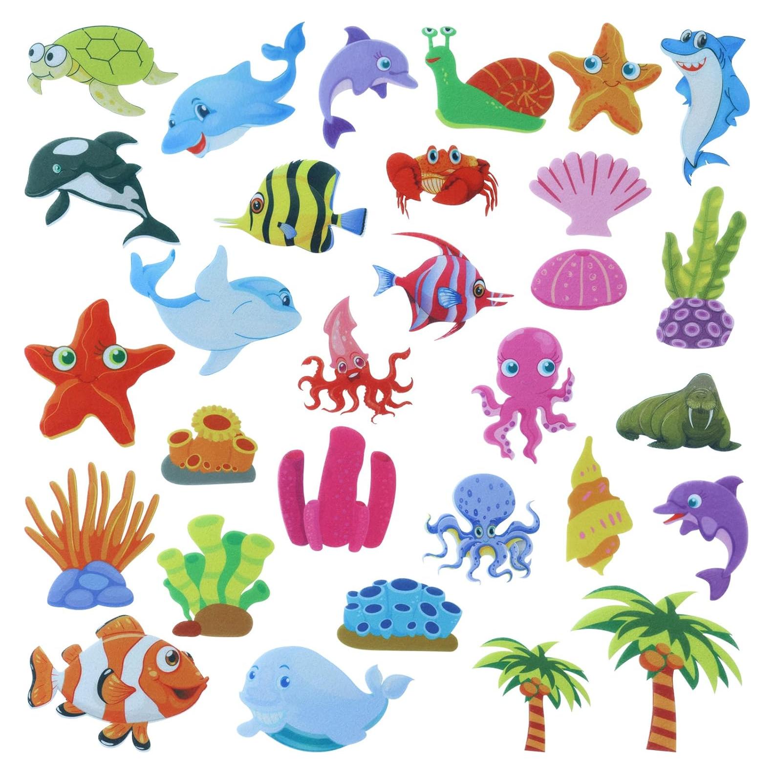 Conjunto de 30 Figuras de Fieltro Oceánico BXI para Niños