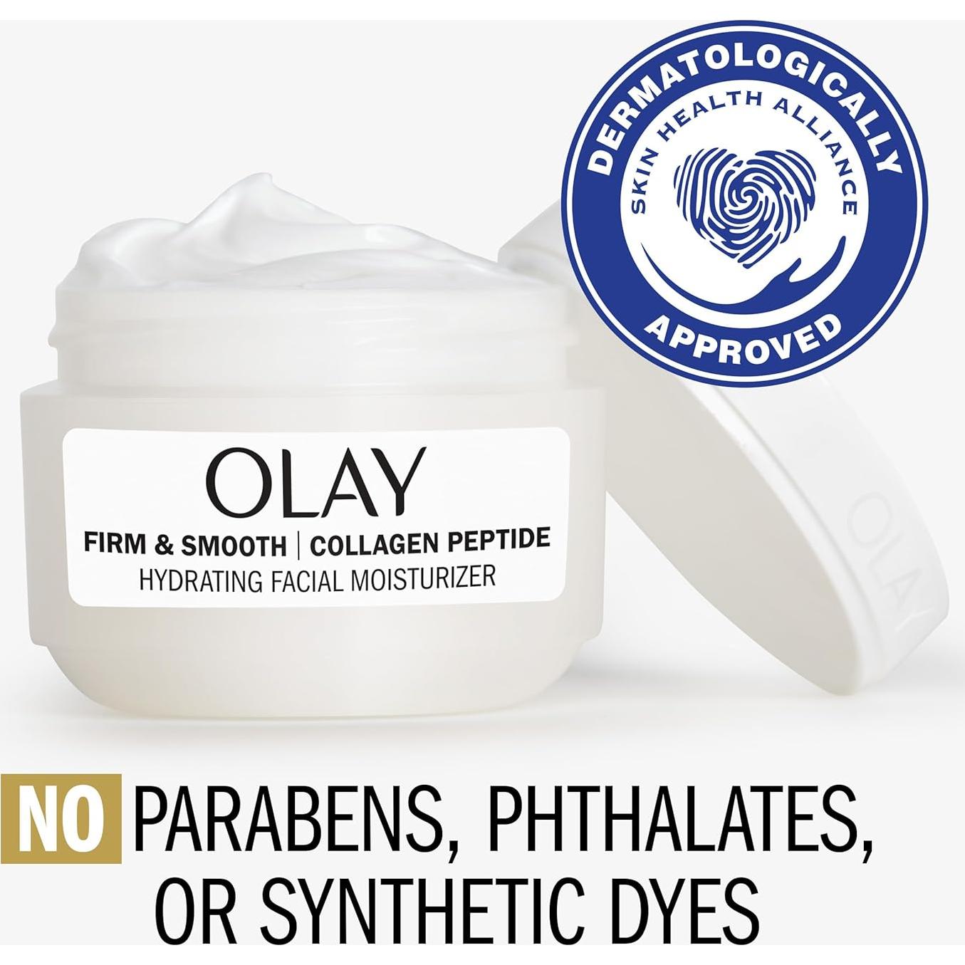 Crema Hidratante Facial Olay 2 oz con Péptidos de Colágeno