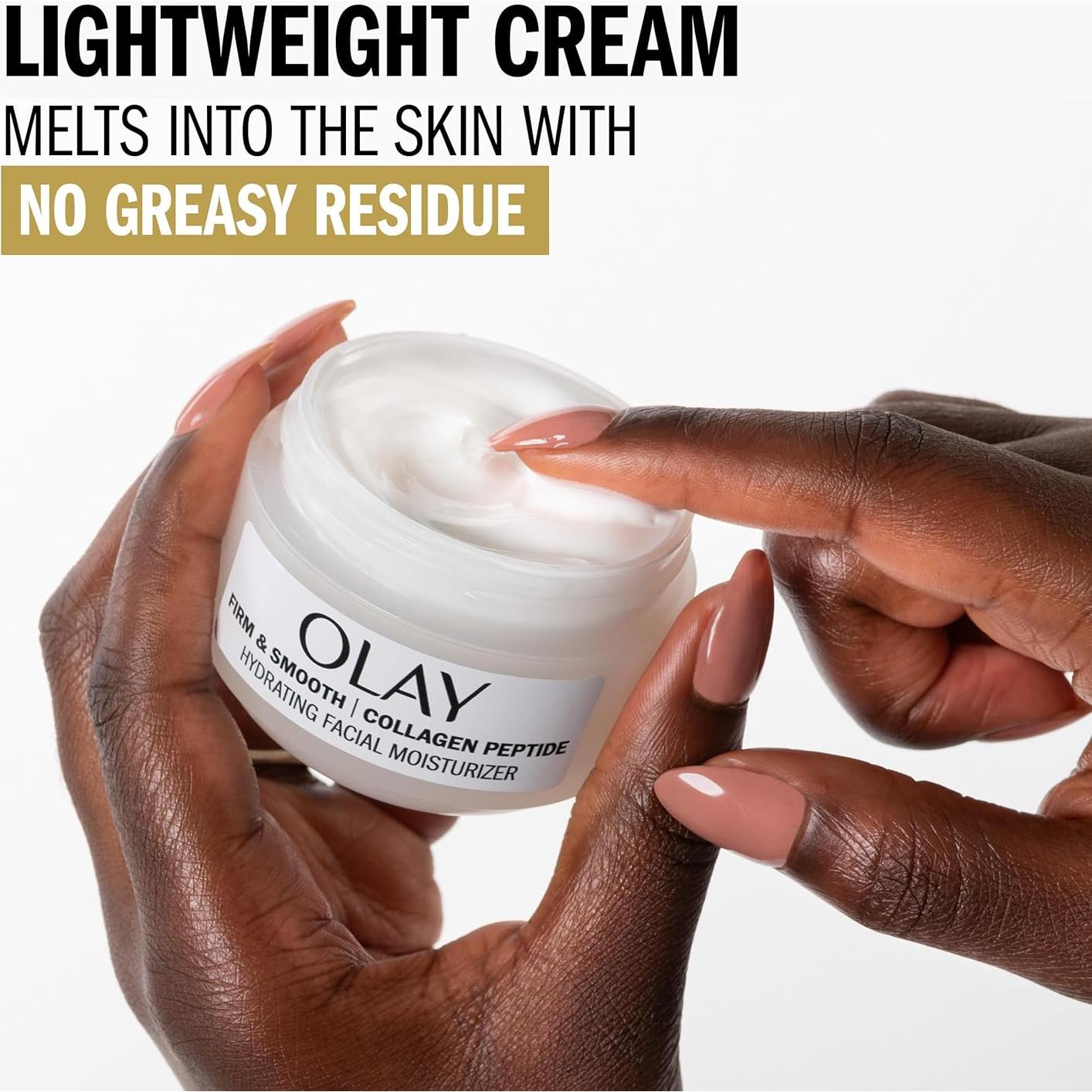 Crema Hidratante Facial Olay 2 oz con Péptidos de Colágeno