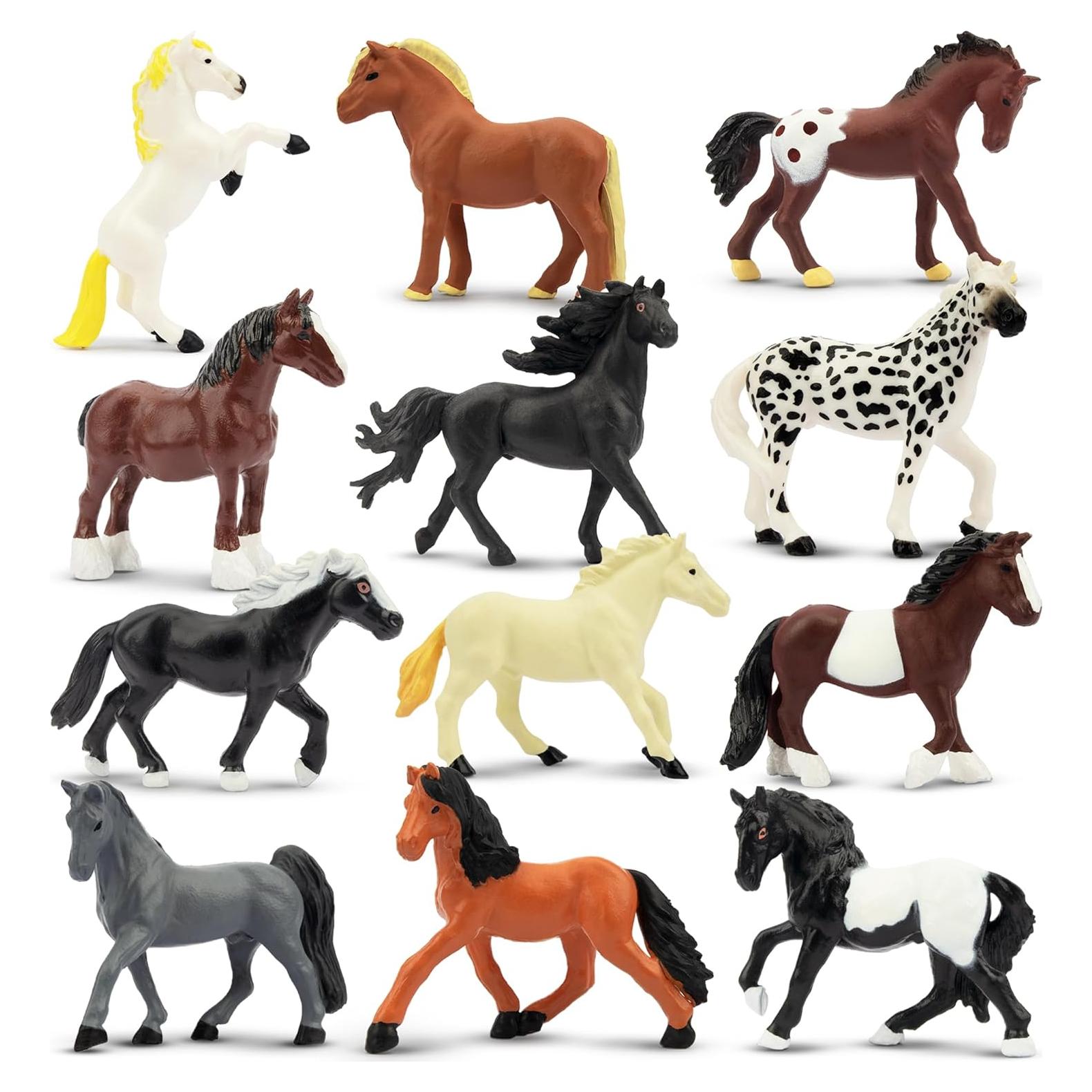Figuras de Caballos Toymany 12PCS Miniaturas 5-8 cm