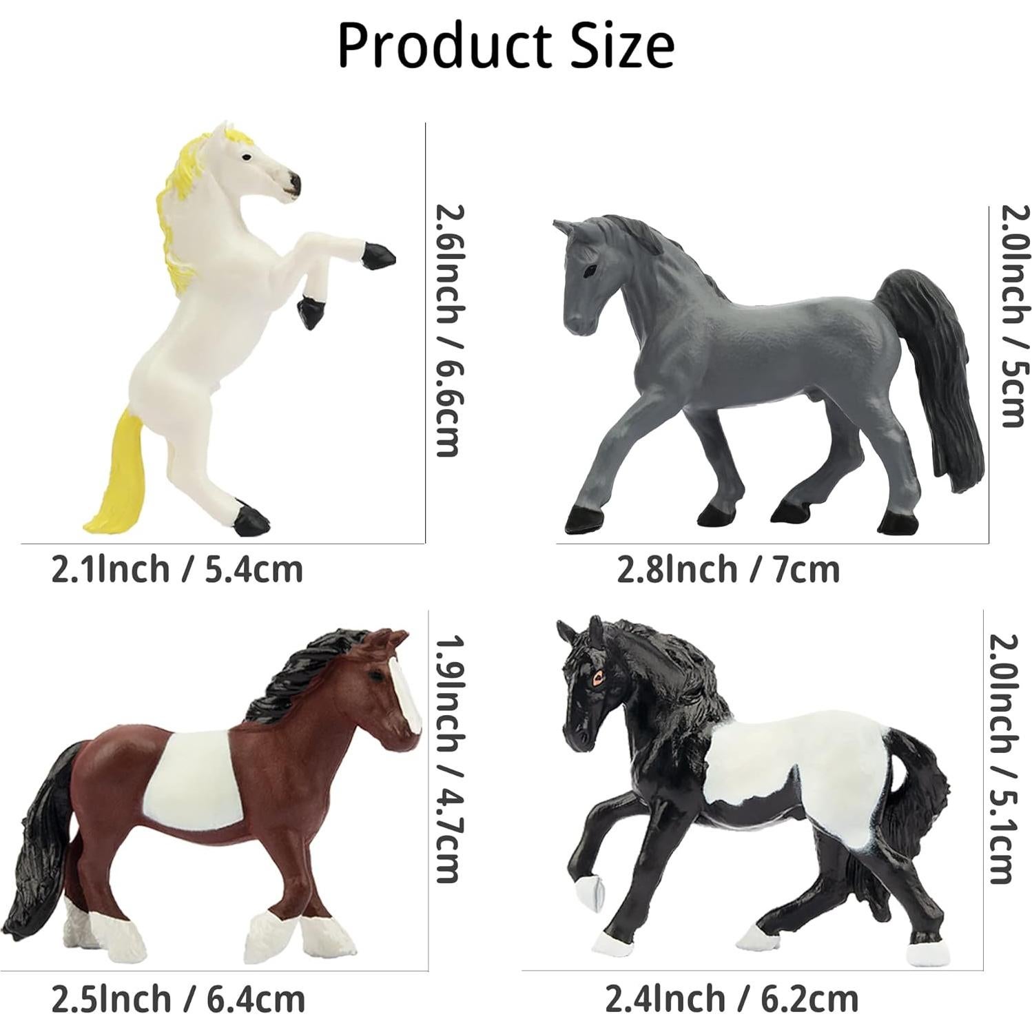 Figuras de Caballos Toymany 12PCS Miniaturas 5-8 cm