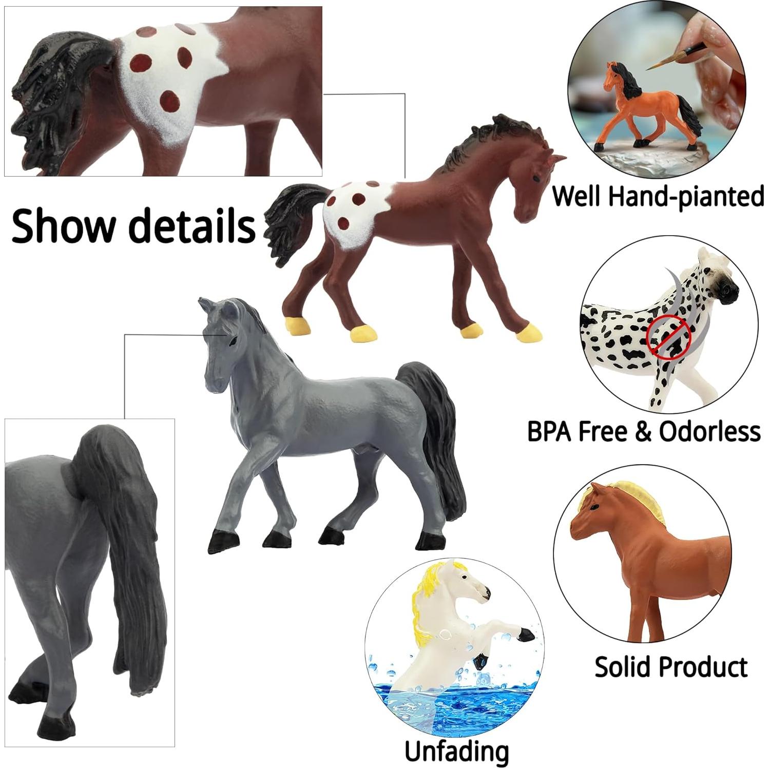 Figuras de Caballos Toymany 12PCS Miniaturas 5-8 cm