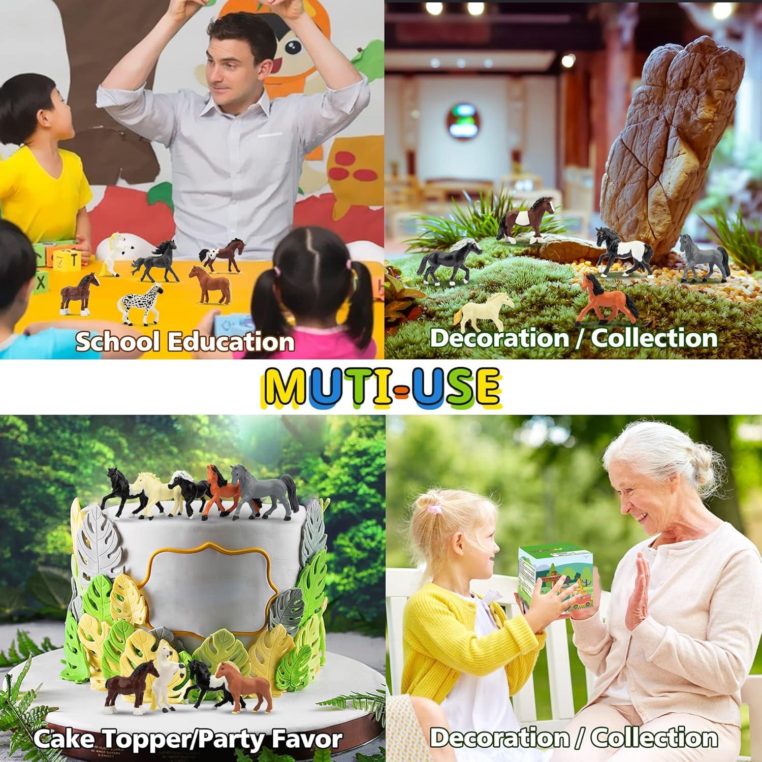 Figuras de Caballos Toymany 12PCS Miniaturas 5-8 cm