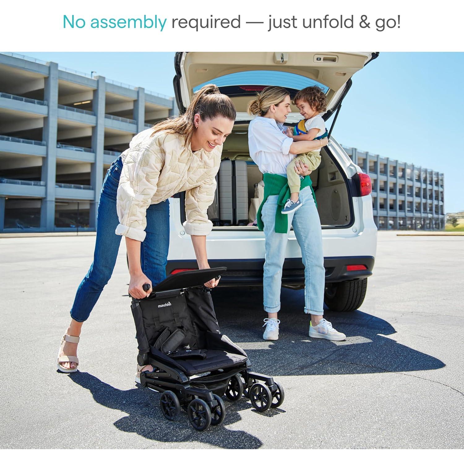 Carriola Plegable Munchkin Sparrow Negra para Bebés y Niños