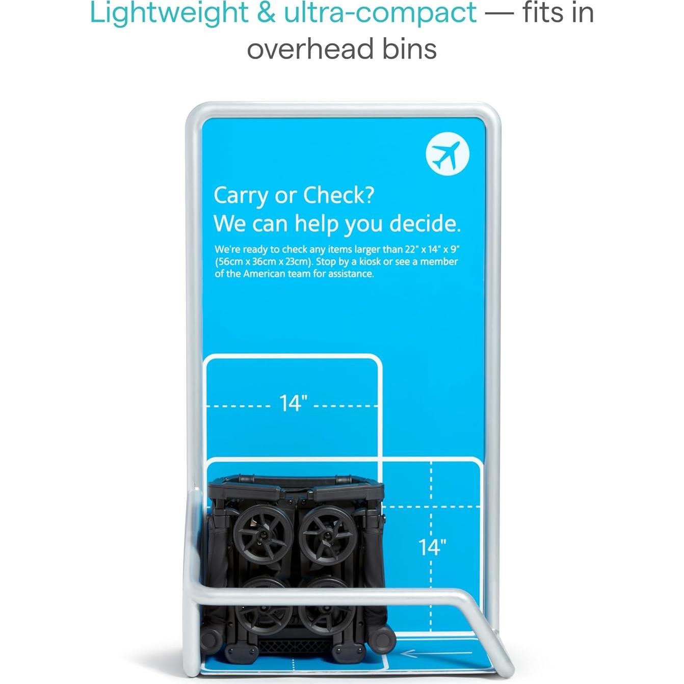 Carriola Plegable Munchkin Sparrow Negra para Bebés y Niños