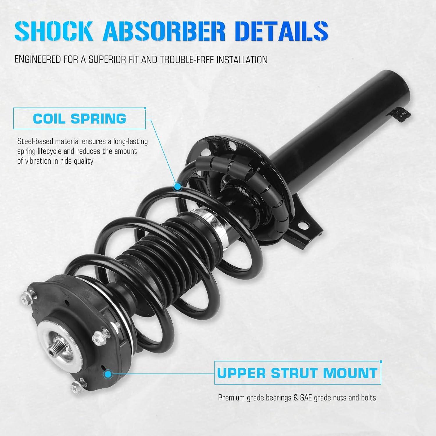 Amortiguadores Delanteros ILONPA para Audi A3, VW Jetta, Golf, 4PCS