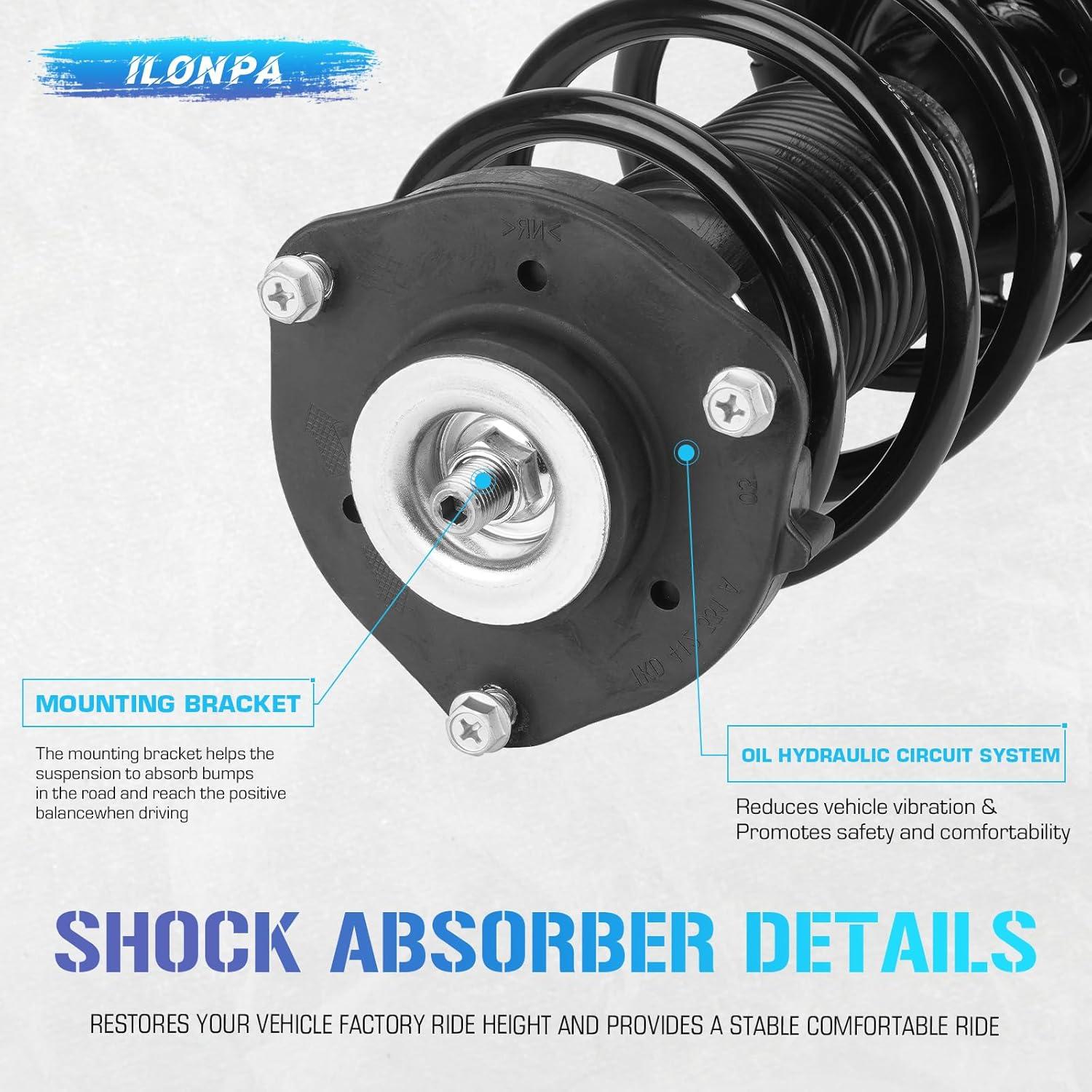 Amortiguadores Delanteros ILONPA para Audi A3, VW Jetta, Golf, 4PCS