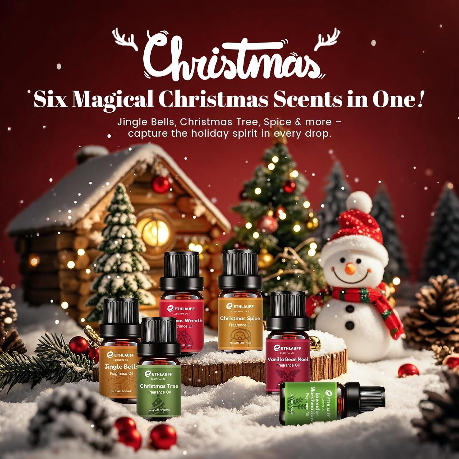 Set de Aceites Aromáticos de Navidad Ethlauff 10 ml x 6