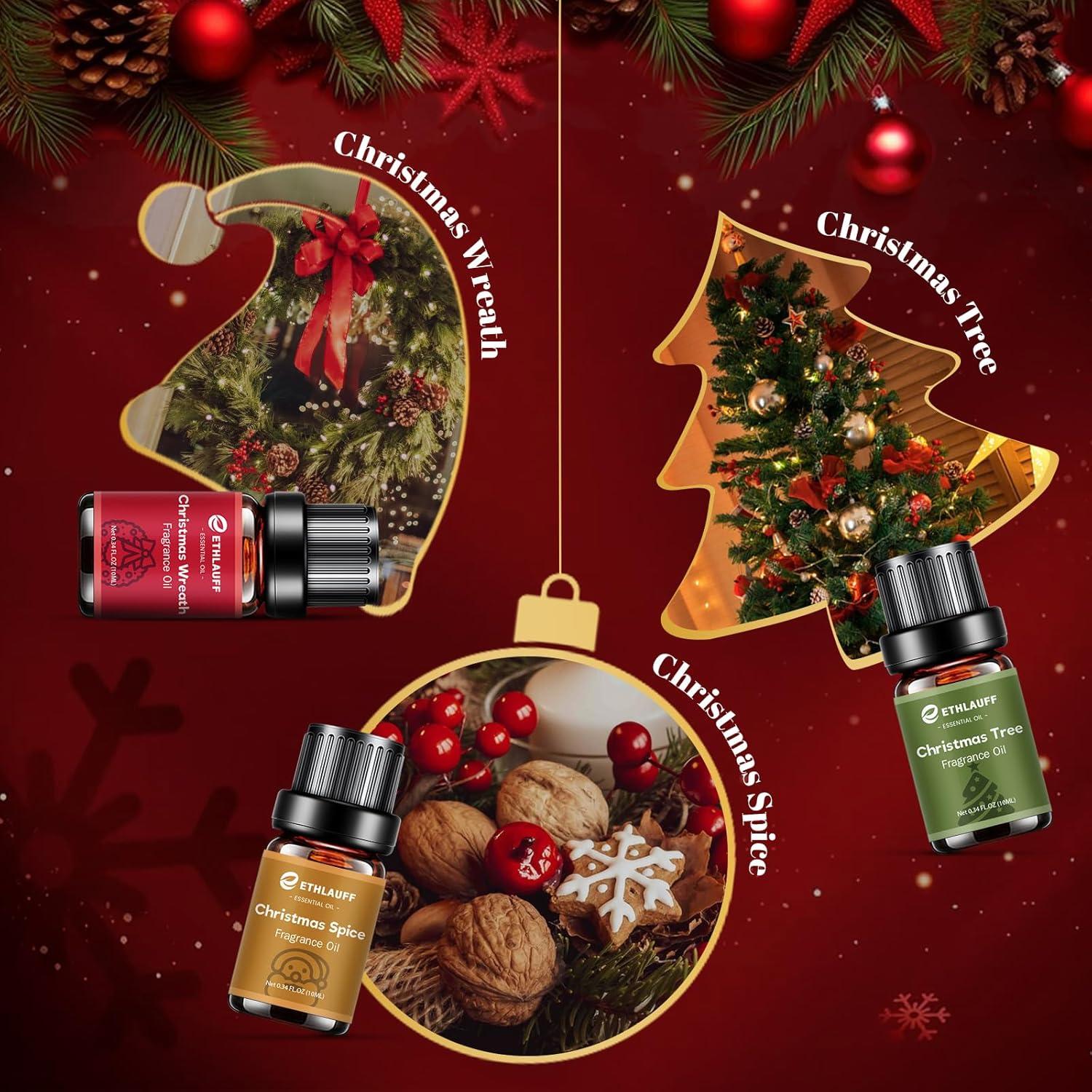 Set de Aceites Aromáticos de Navidad Ethlauff 10 ml x 6