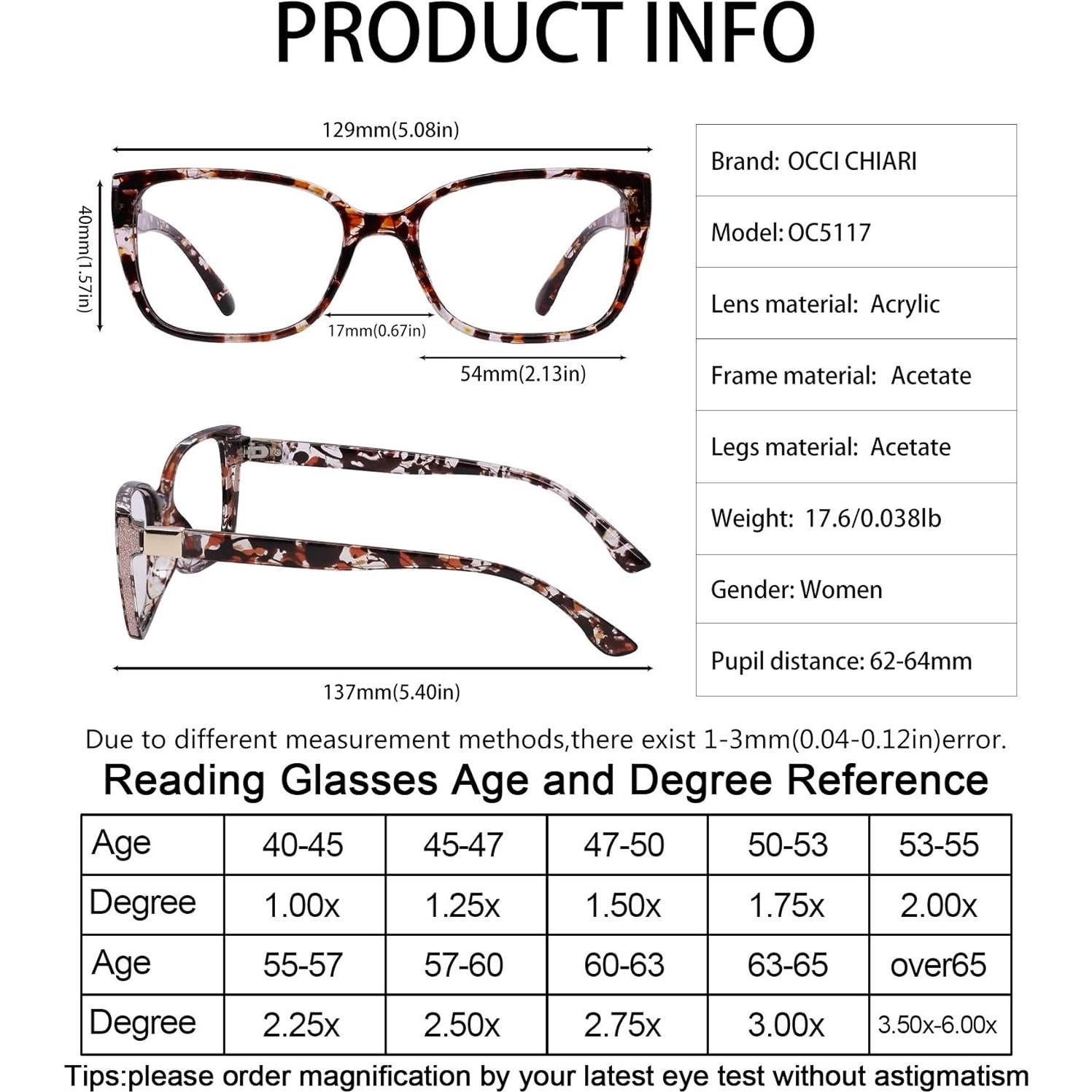 Gafas de Lectura OCCI CHIARI 5.0 para Dama - Aumento 5.0x