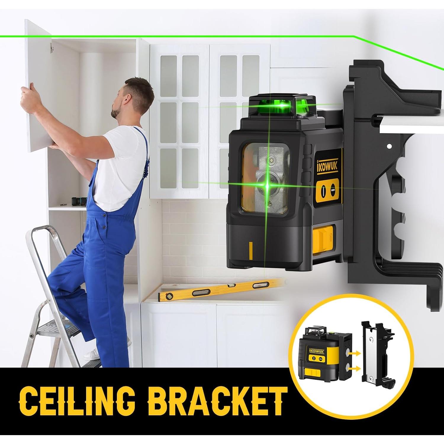 Nivel Láser Autonivelante IKOVWUK MV-05 Verde 360° 2 Baterías