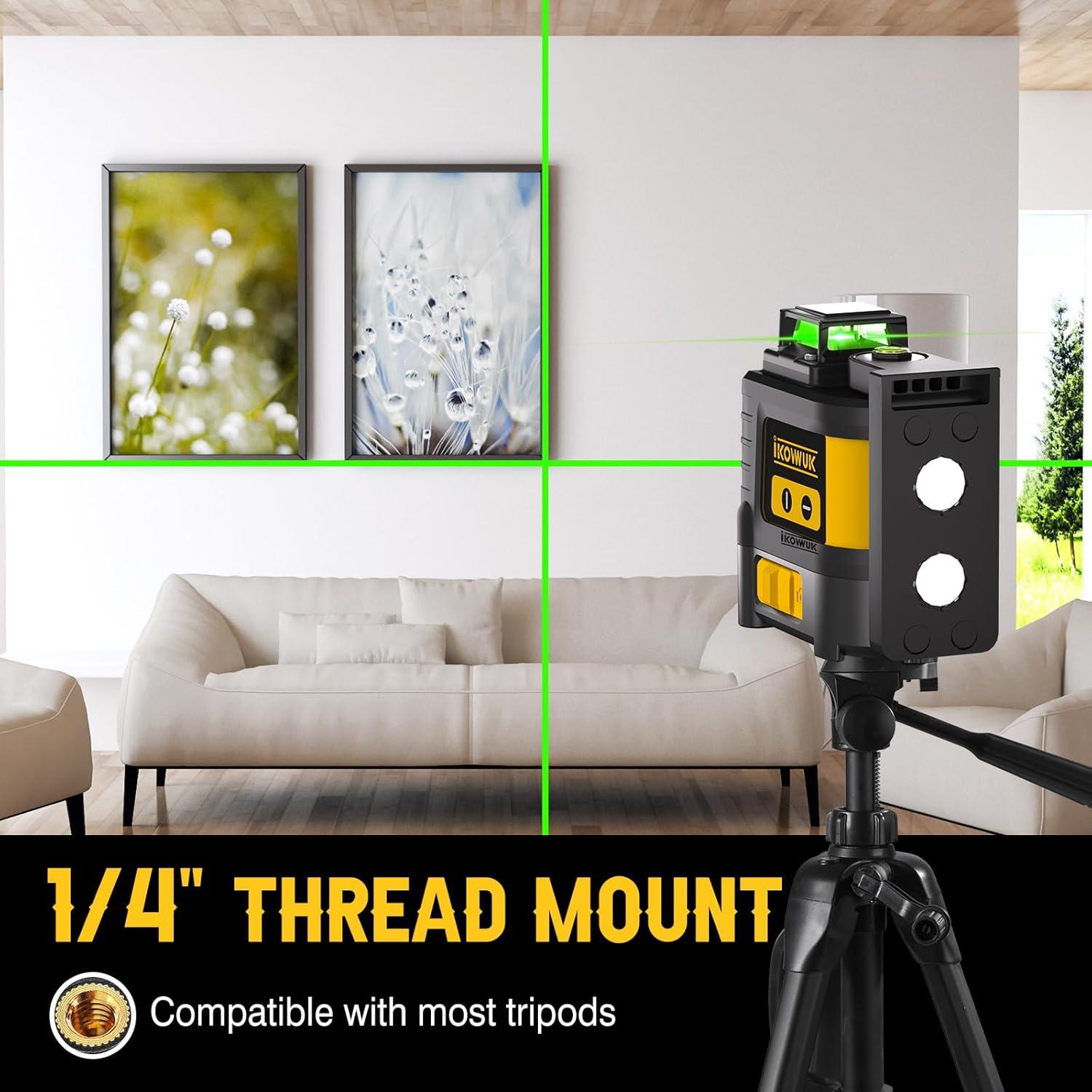 Nivel Láser Autonivelante IKOVWUK MV-05 Verde 360° 2 Baterías