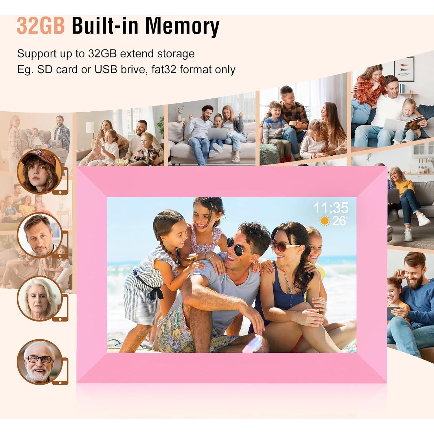 Marco de Fotos Digital WiFi Frameo 10.1" Rosa 32GB