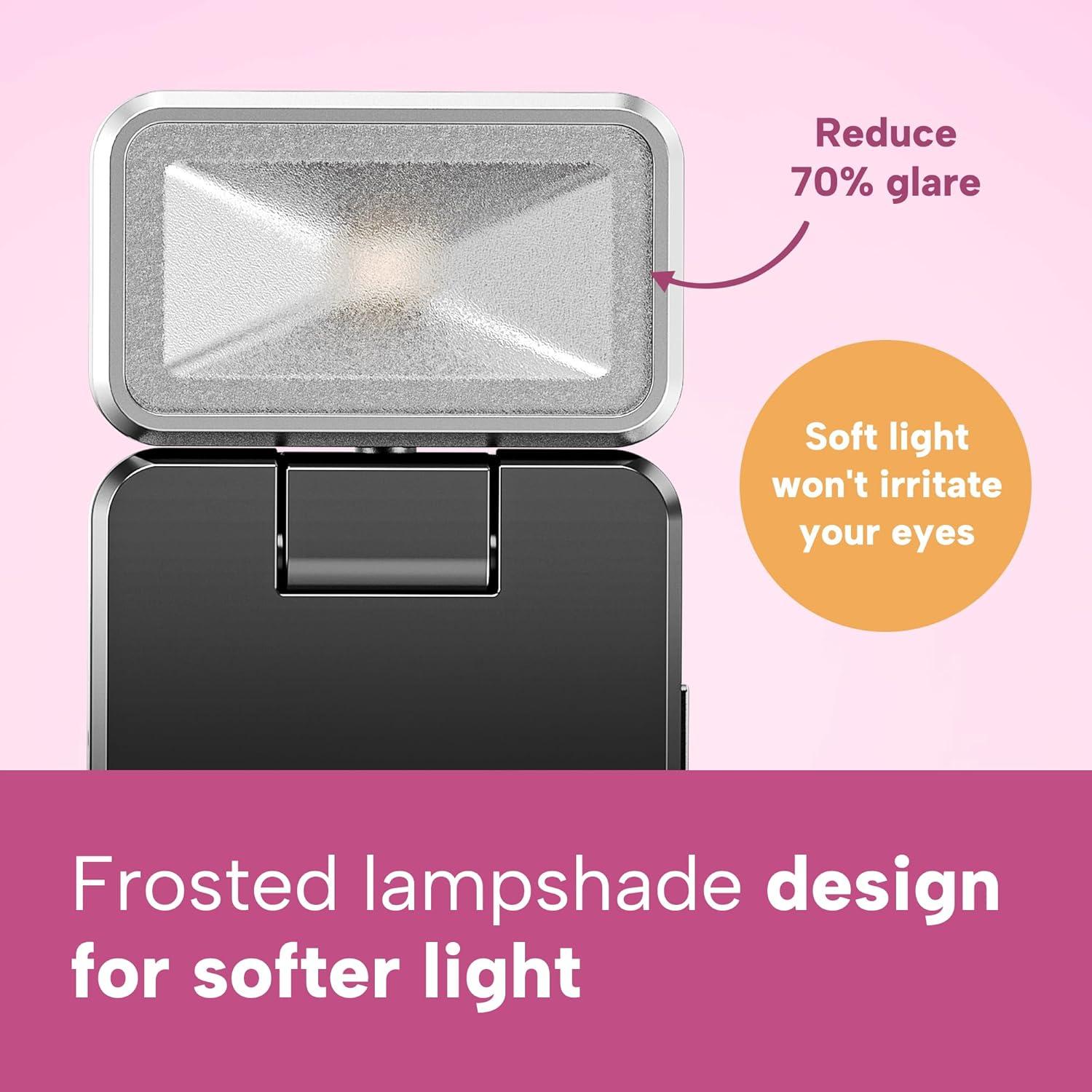 Luz de Lectura Recargable 86lux Rosa Fucsia LED Clip-on 3 Colores