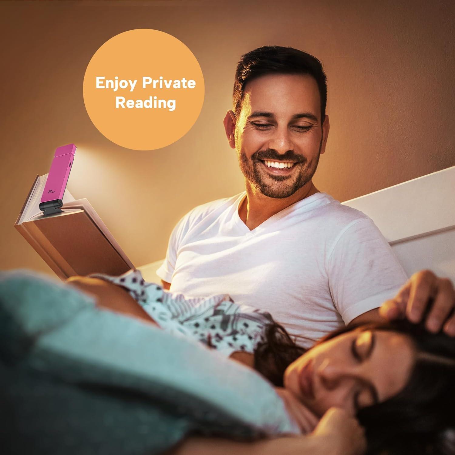 Luz de Lectura Recargable 86lux Rosa Fucsia LED Clip-on 3 Colores