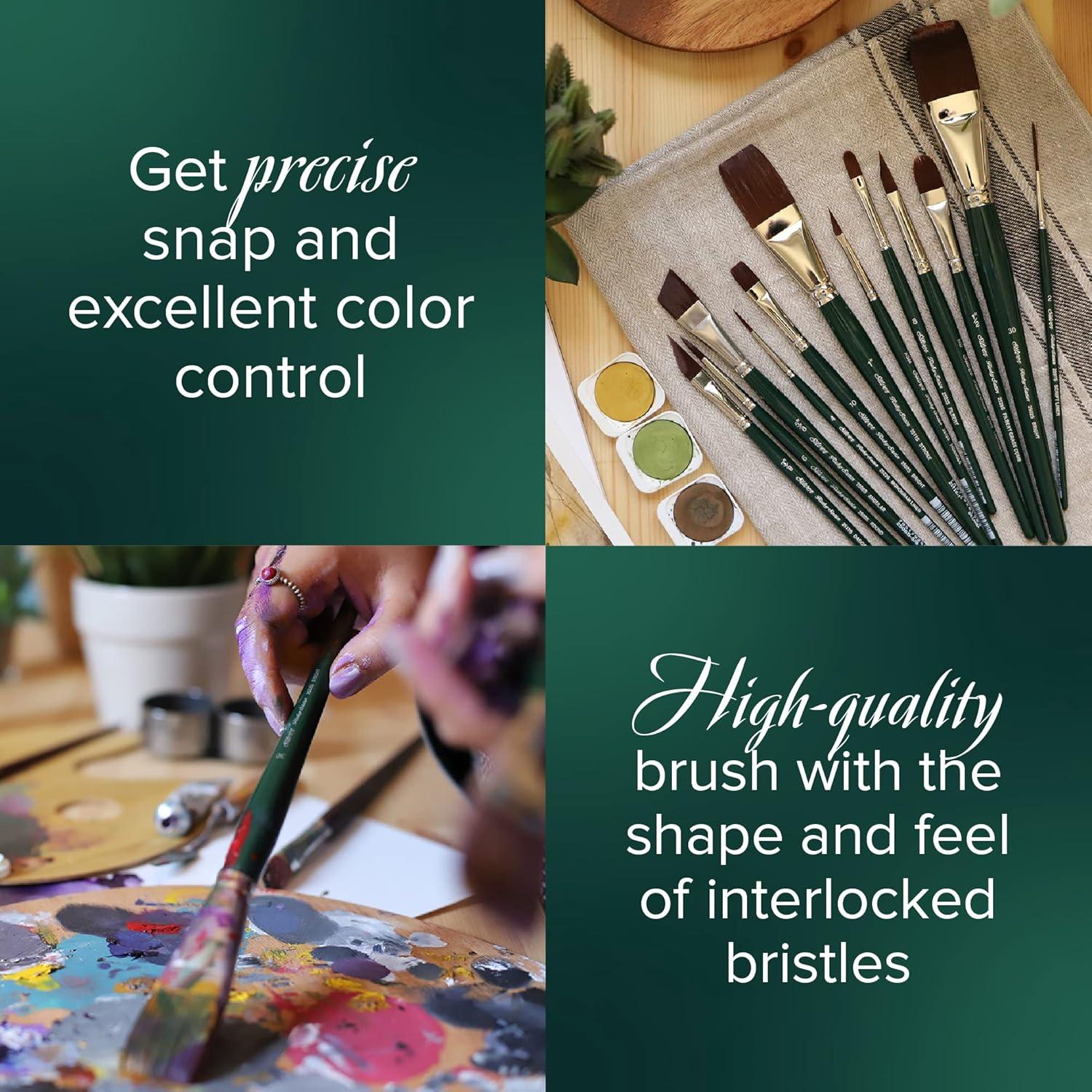 Set de 4 Pinceles Mixtos Ruby Satin Silver Brush 4 Tamaños