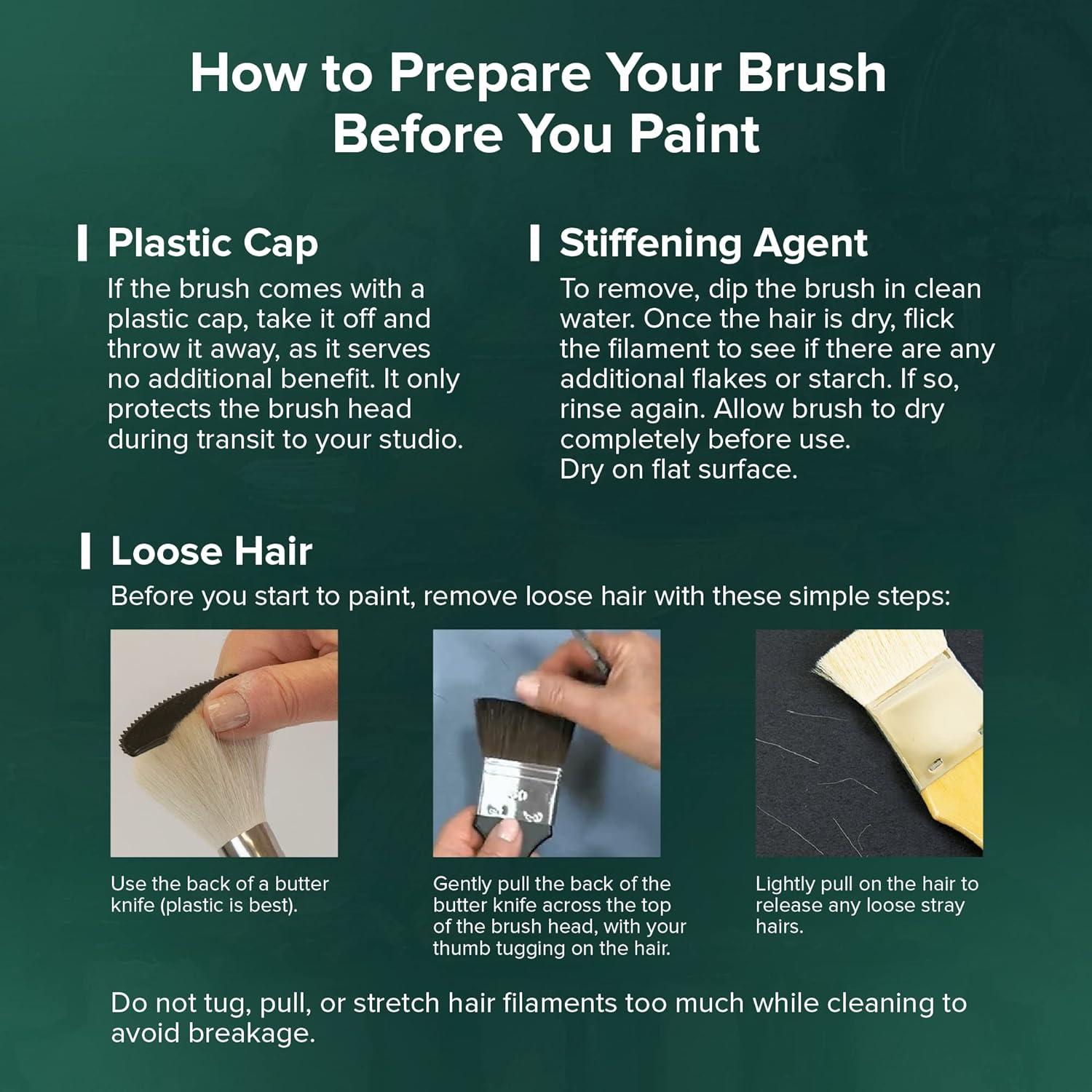 Set de 4 Pinceles Mixtos Ruby Satin Silver Brush 4 Tamaños