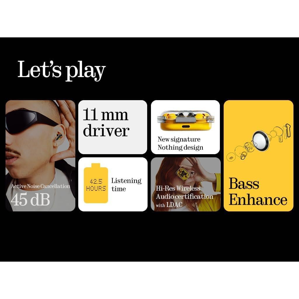 Nothing Ear (a) Auriculares Inalámbricos Bluetooth Amarillo