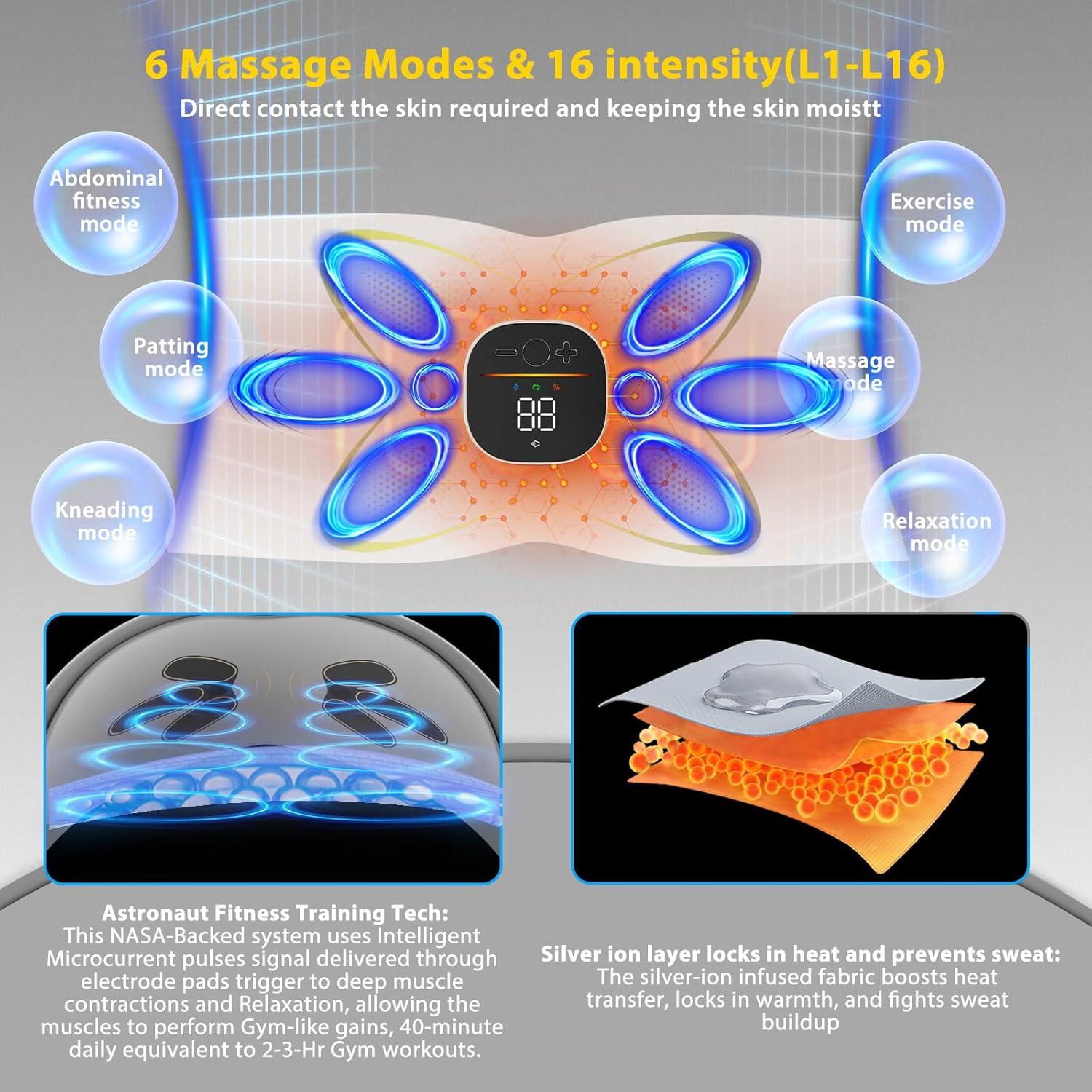 Cinturón de Tonificación Abdominal con Almohadilla Térmica