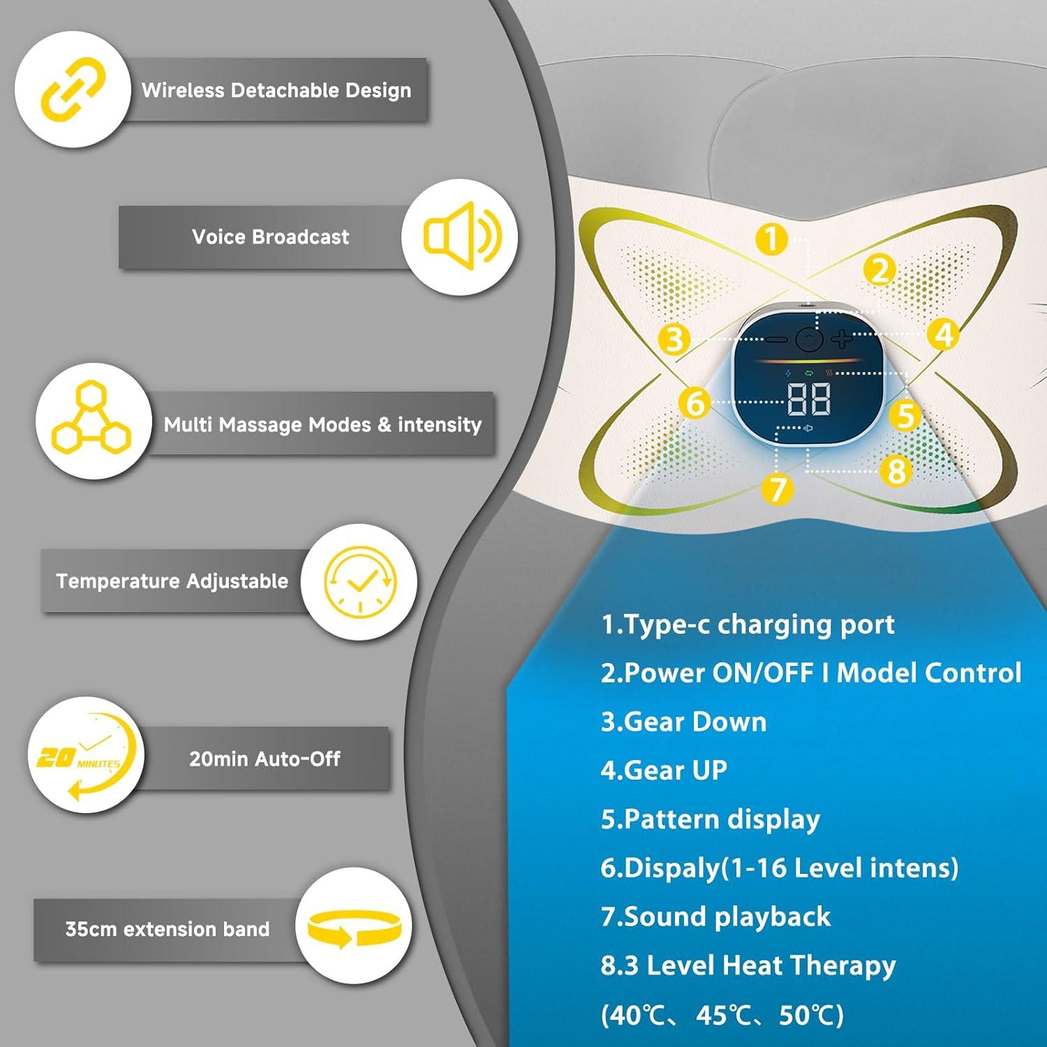 Cinturón de Tonificación Abdominal con Almohadilla Térmica