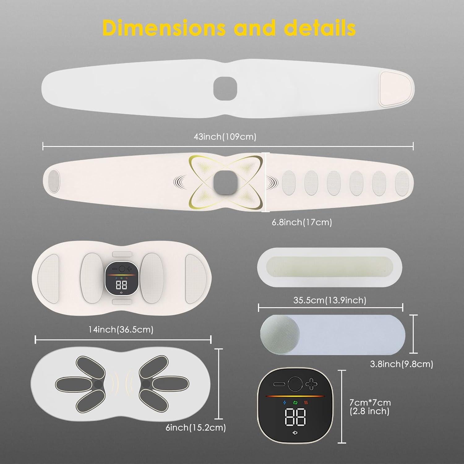 Cinturón de Tonificación Abdominal con Almohadilla Térmica