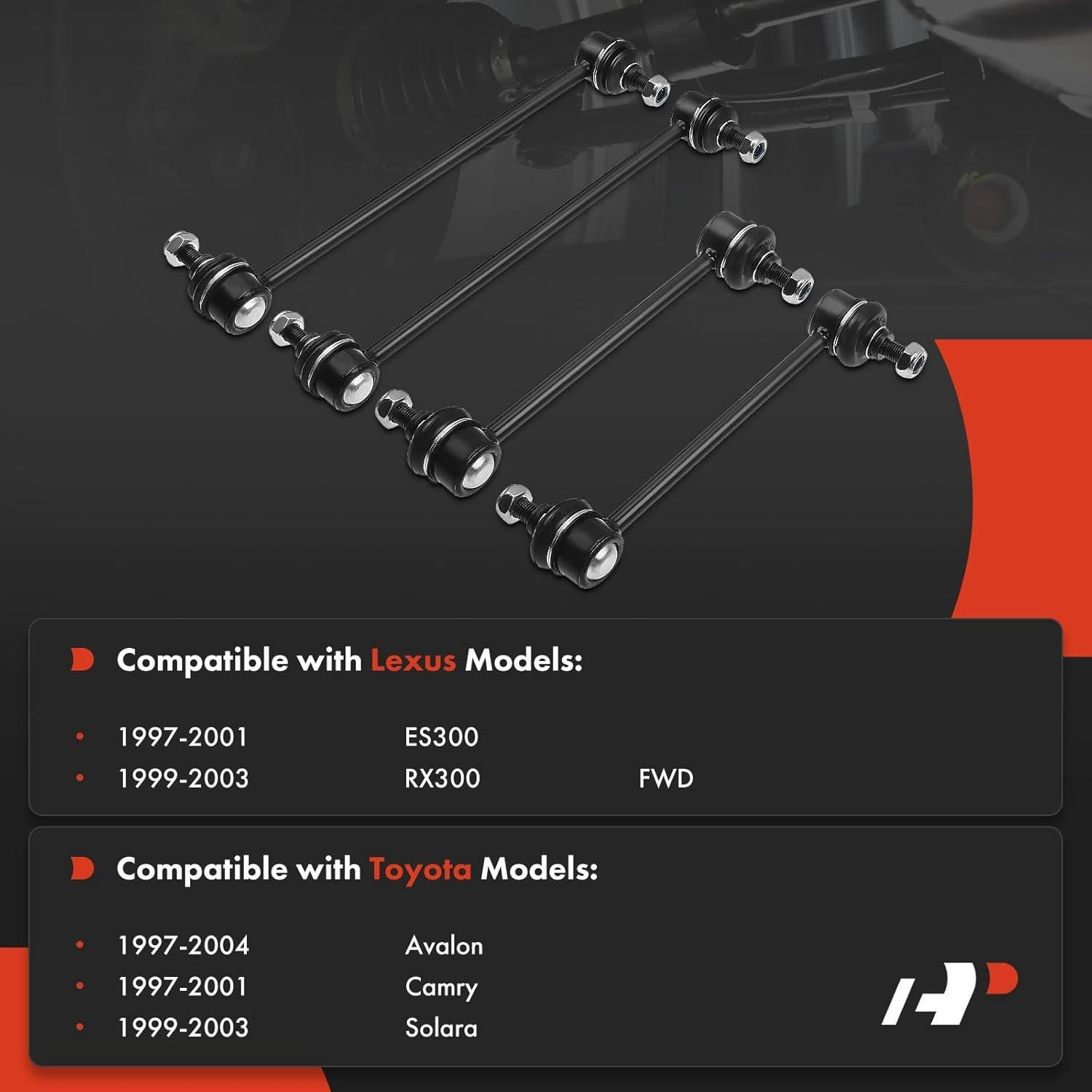 A-Premium Enlaces de Barra Estabilizadora Delantera y Trasera para Toyota y Lexus