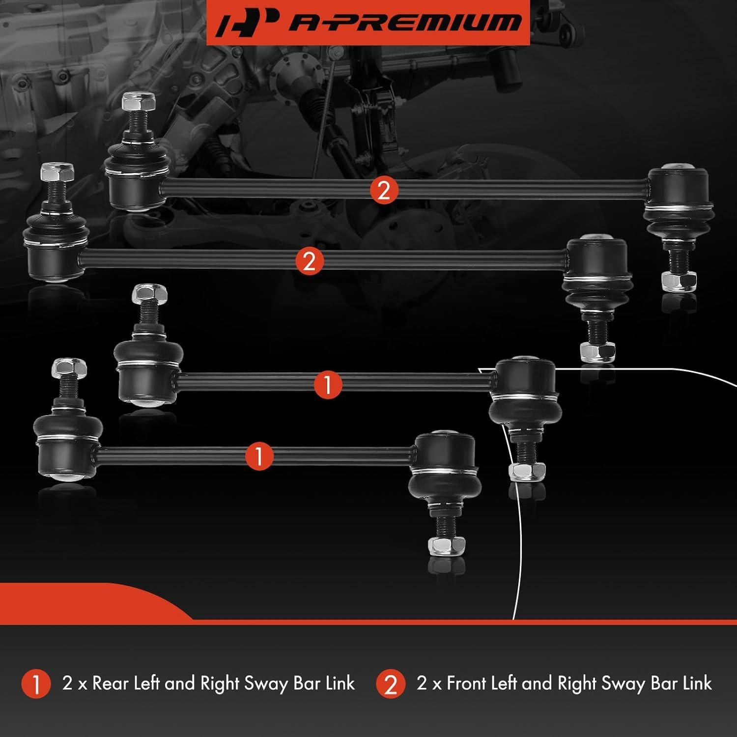 A-Premium Enlaces de Barra Estabilizadora Delantera y Trasera para Toyota y Lexus