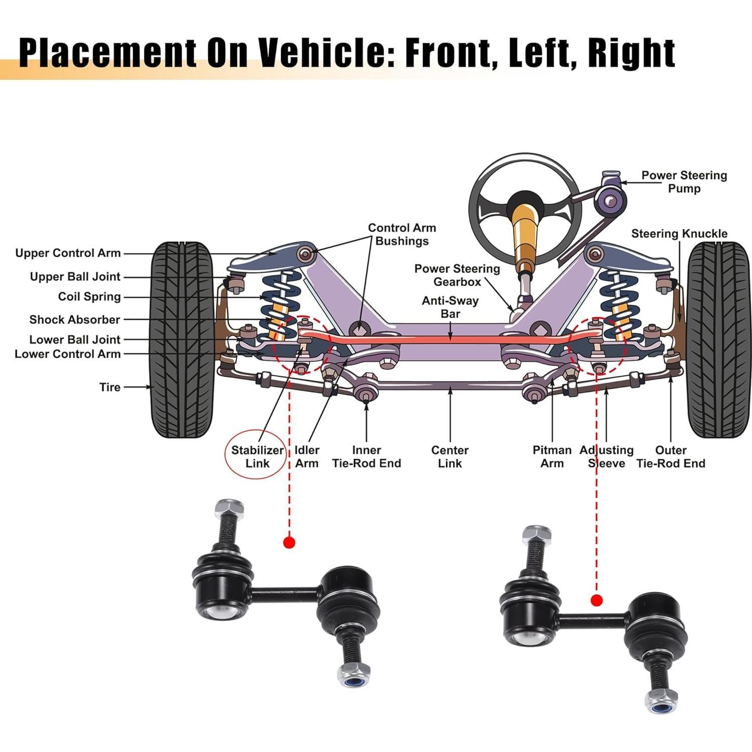 Enlaces de Barra Estabilizadora Delantera X AUTOHAUX para Acura TL y Honda Accord