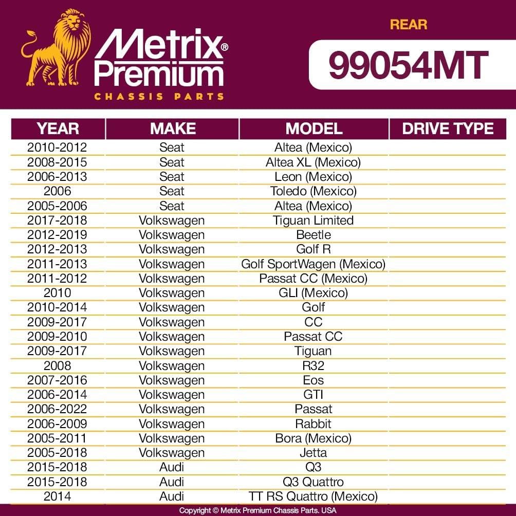 Kit de Enlace de Estabilizador Trasero Metrix 99054MT - 2 Piezas