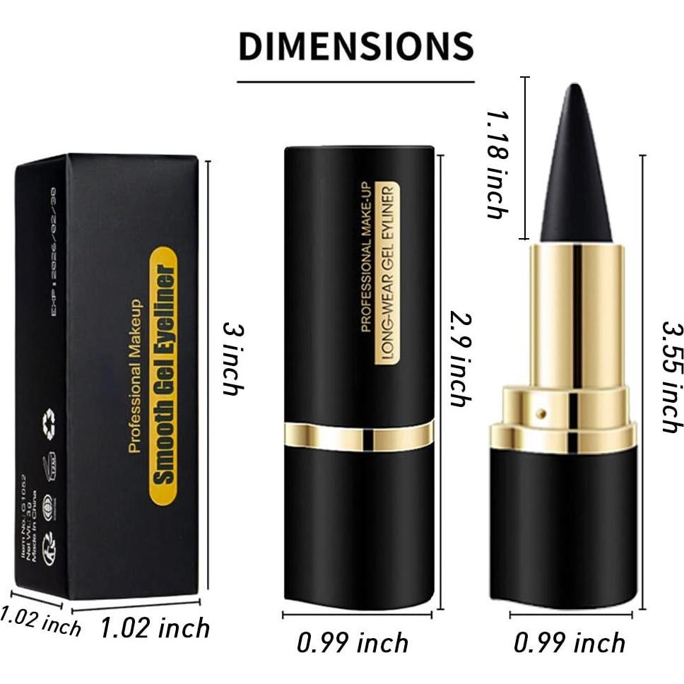 Set de Delineador de Ojos Gel Kaely 2 Piezas Negro Resistente