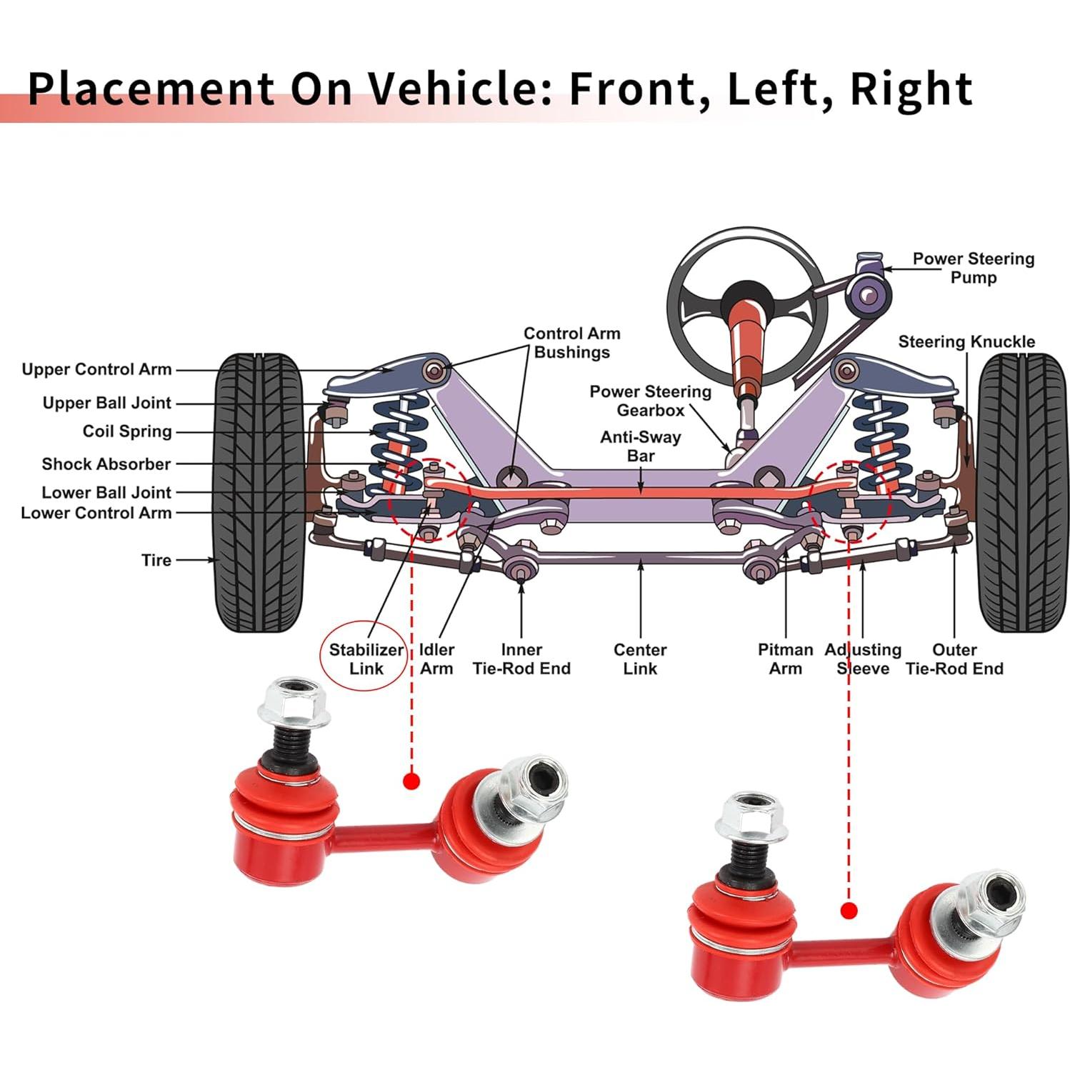 Enlaces de Barra Estabilizadora Delantera X AUTOHAUX para Toyota Tacoma 2001-2004