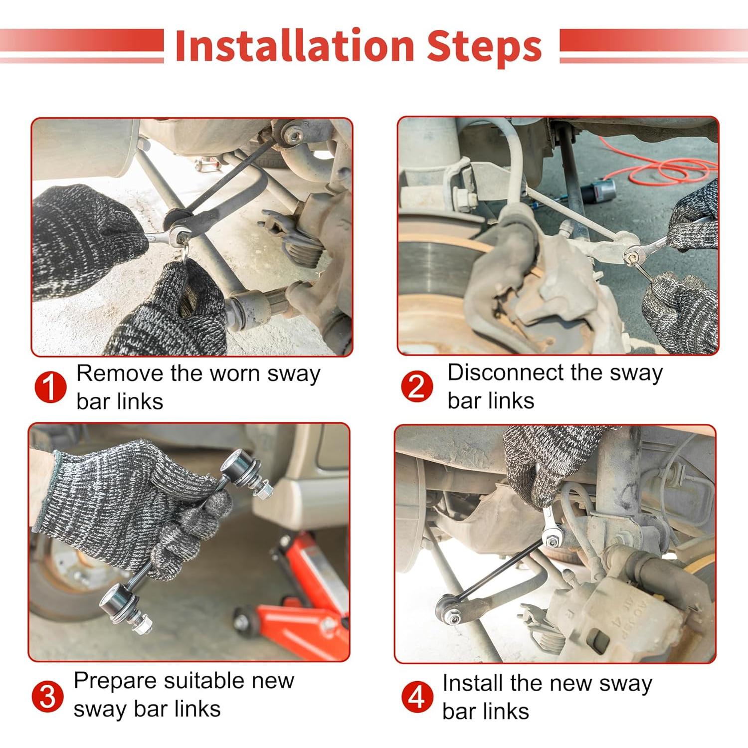 Enlaces de Barra Estabilizadora Delantera X AUTOHAUX para Toyota Tacoma 2001-2004