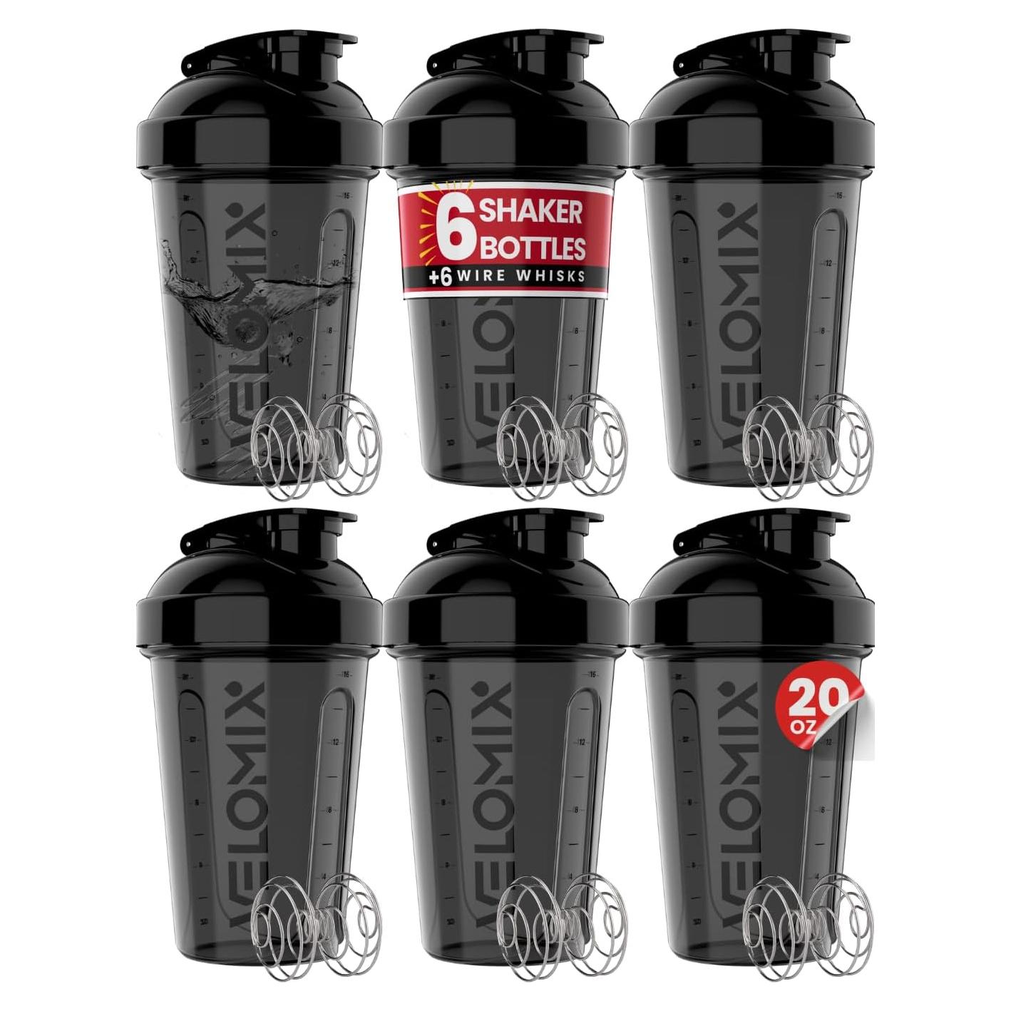 Botellas de Mezcla Velomix 20 oz - 6 Pack a Prueba de Fugas