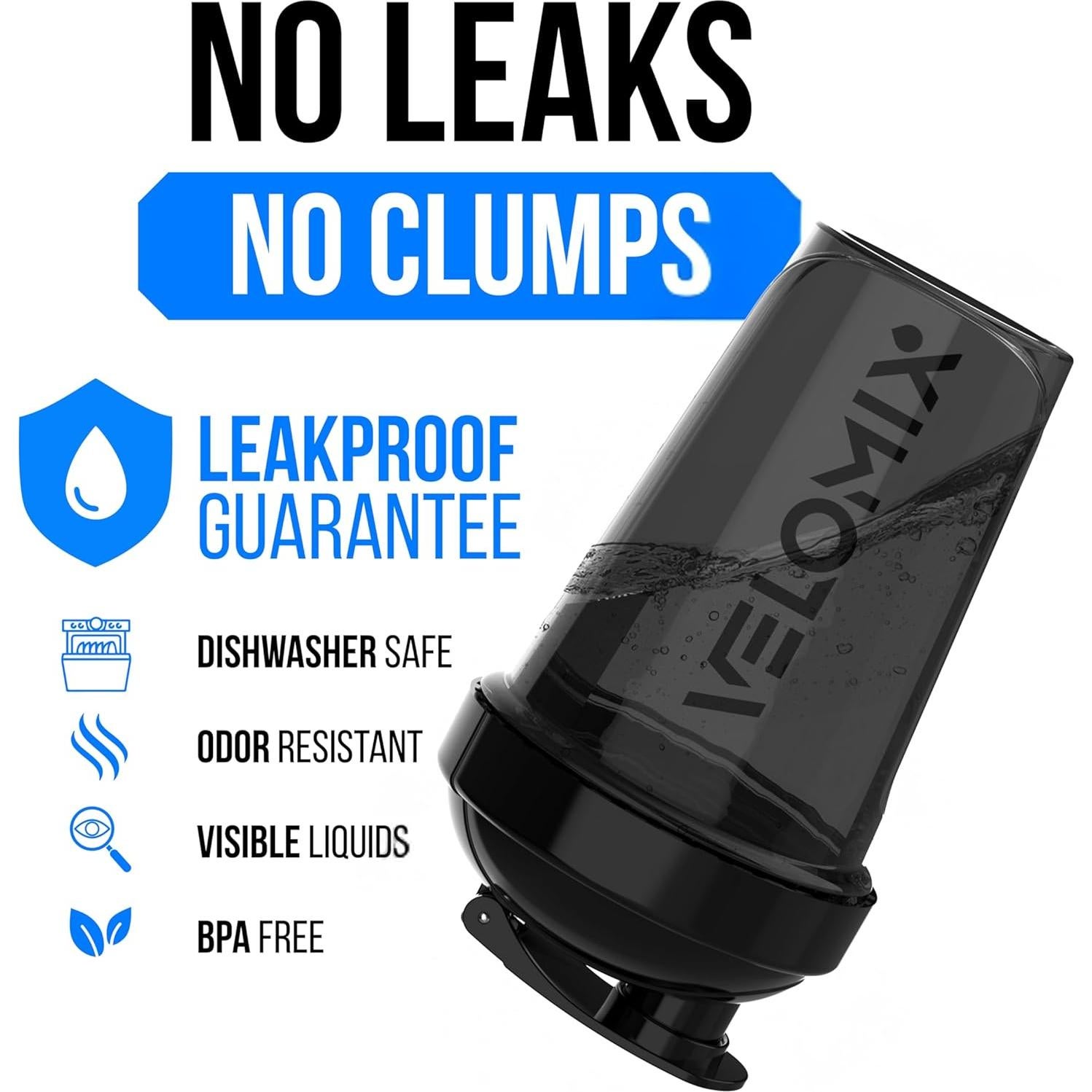 Botellas de Mezcla Velomix 20 oz - 6 Pack a Prueba de Fugas