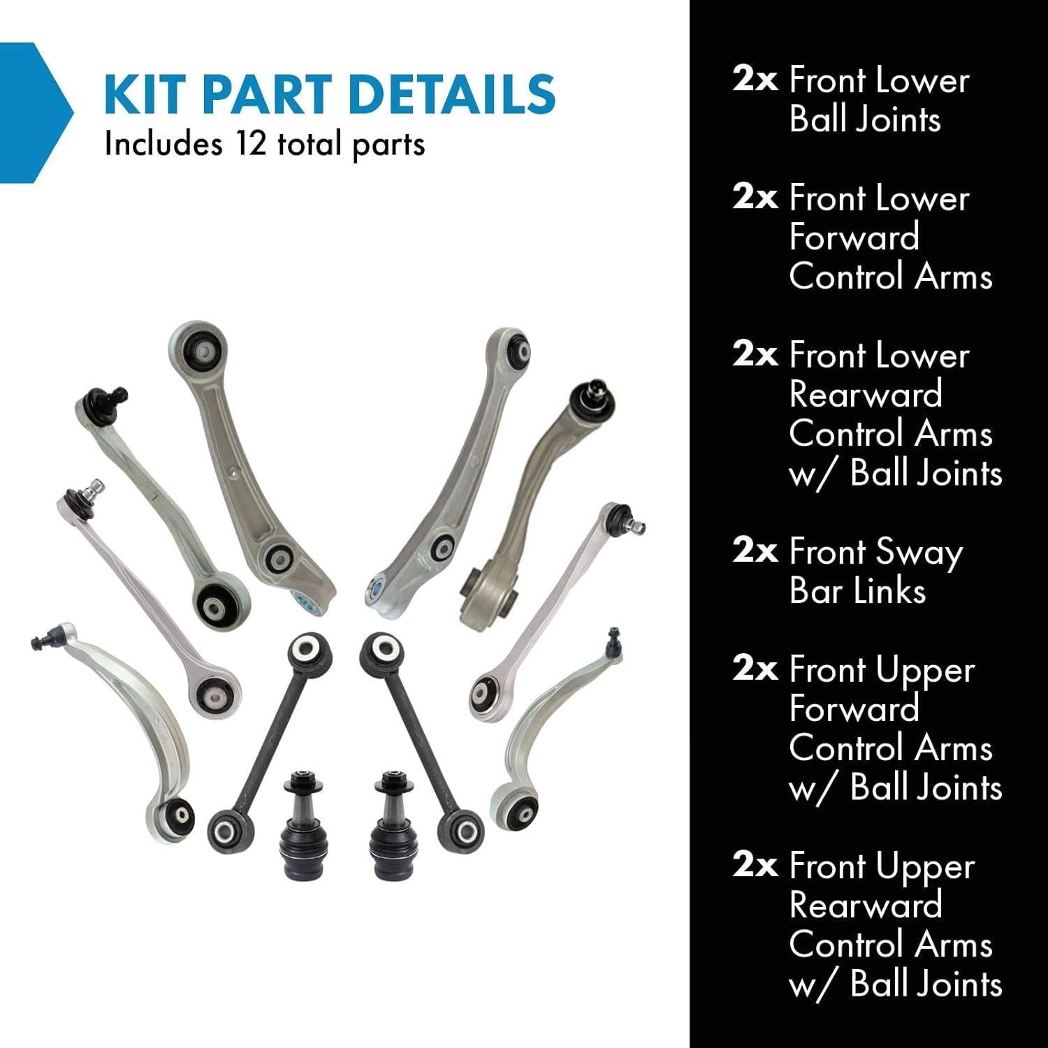 Kit de Suspensión Delantera TRQ 12 Piezas para Audi 2012-2017