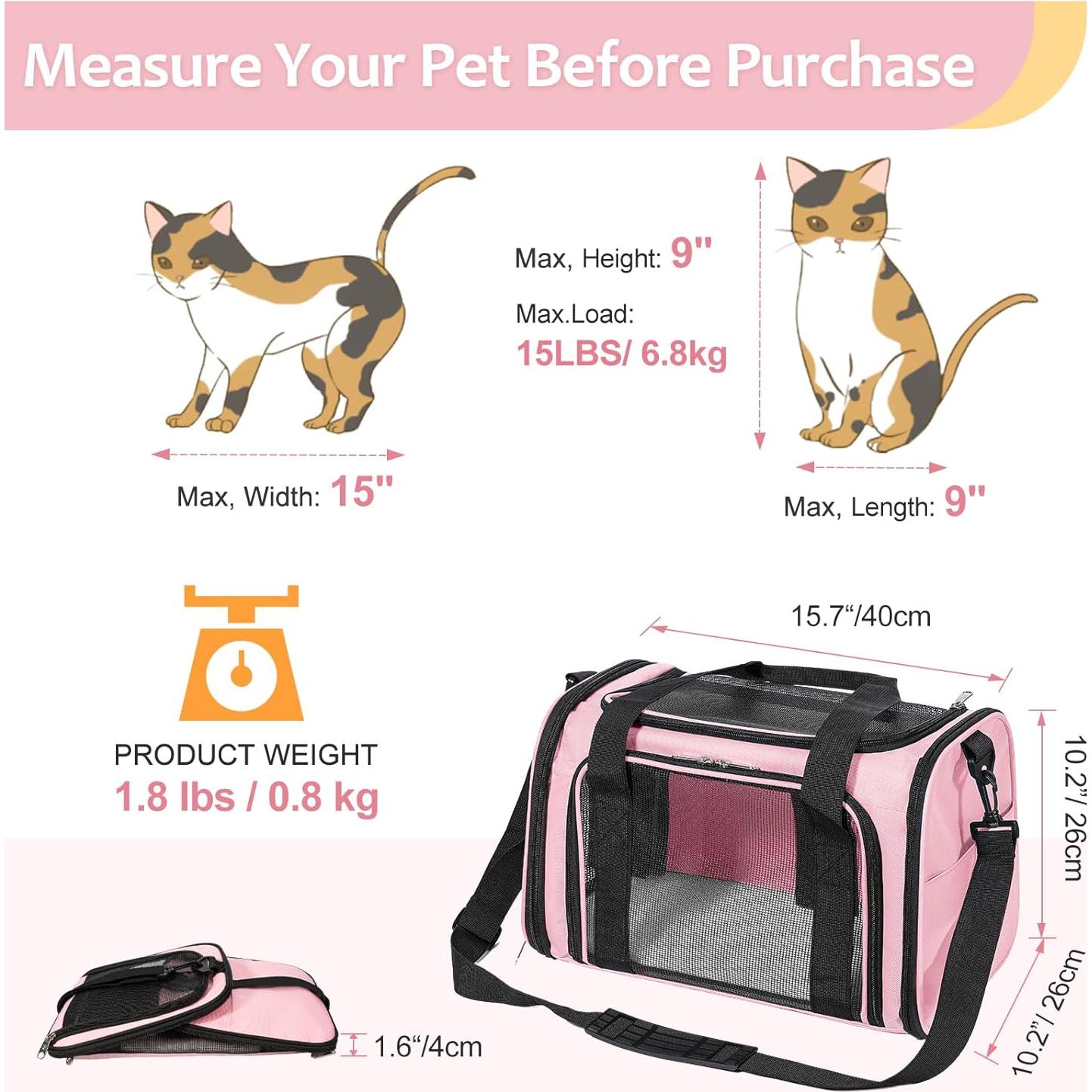 Transportadora de Mascotas Discala Rosa 39.9x25.9x25.9 cm