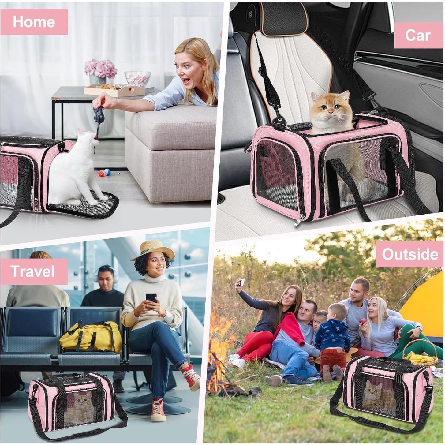 Transportadora de Mascotas Discala Rosa 39.9x25.9x25.9 cm