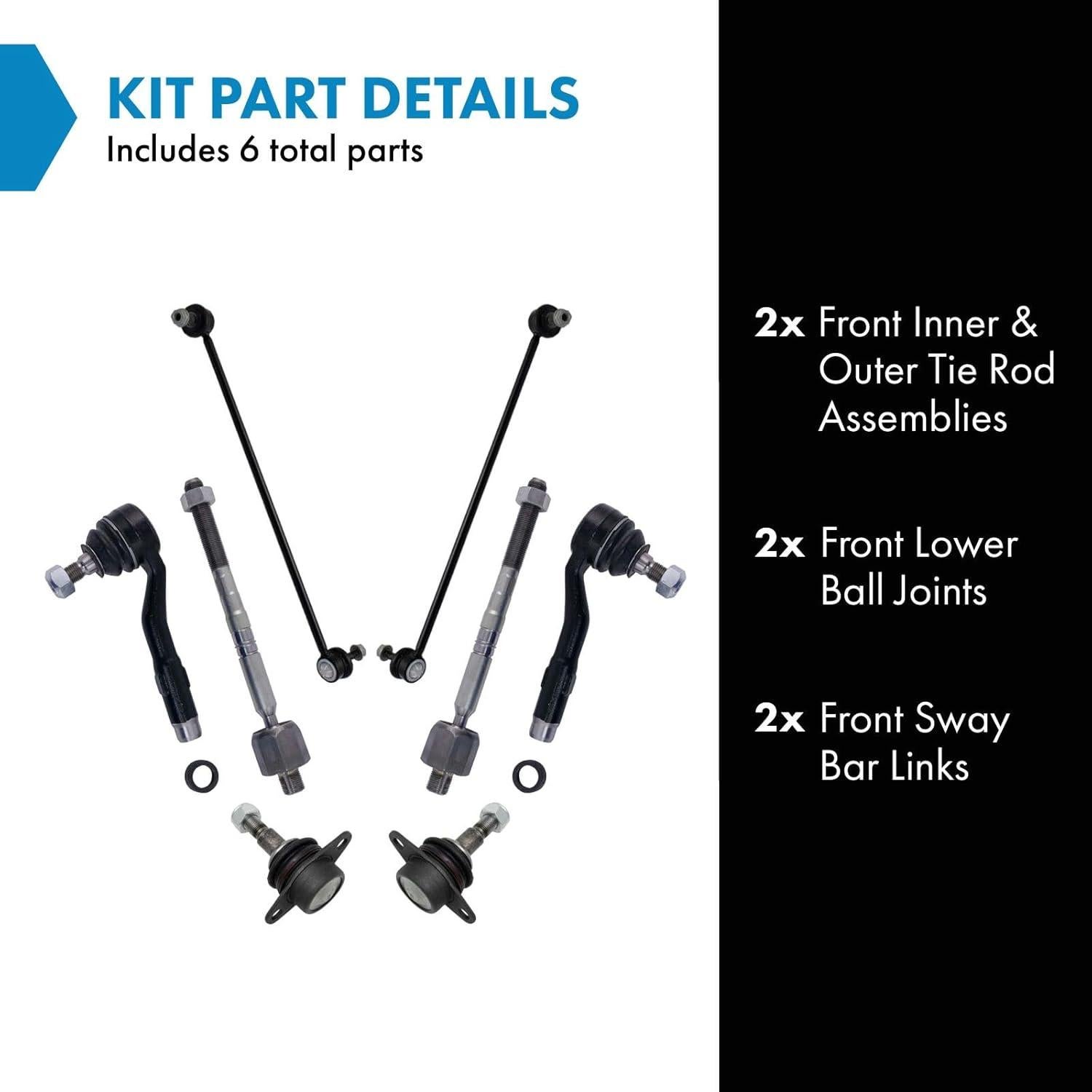 Kit de Dirección y Suspensión TRQ 6 Piezas Compatible BMW