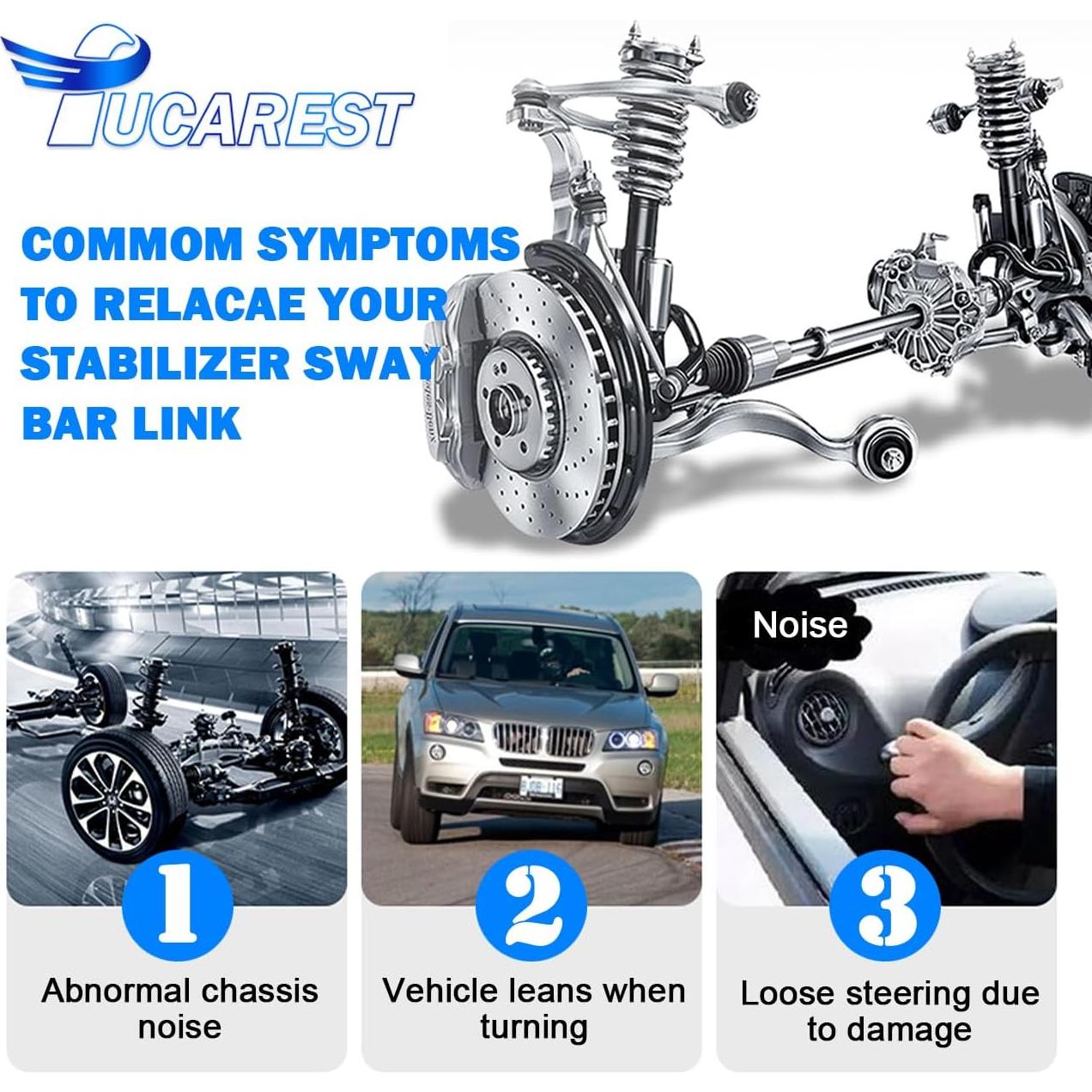 Enlace Estabilizador Delantera TUCAREST K750554 para Ford, Lincoln, Mazda